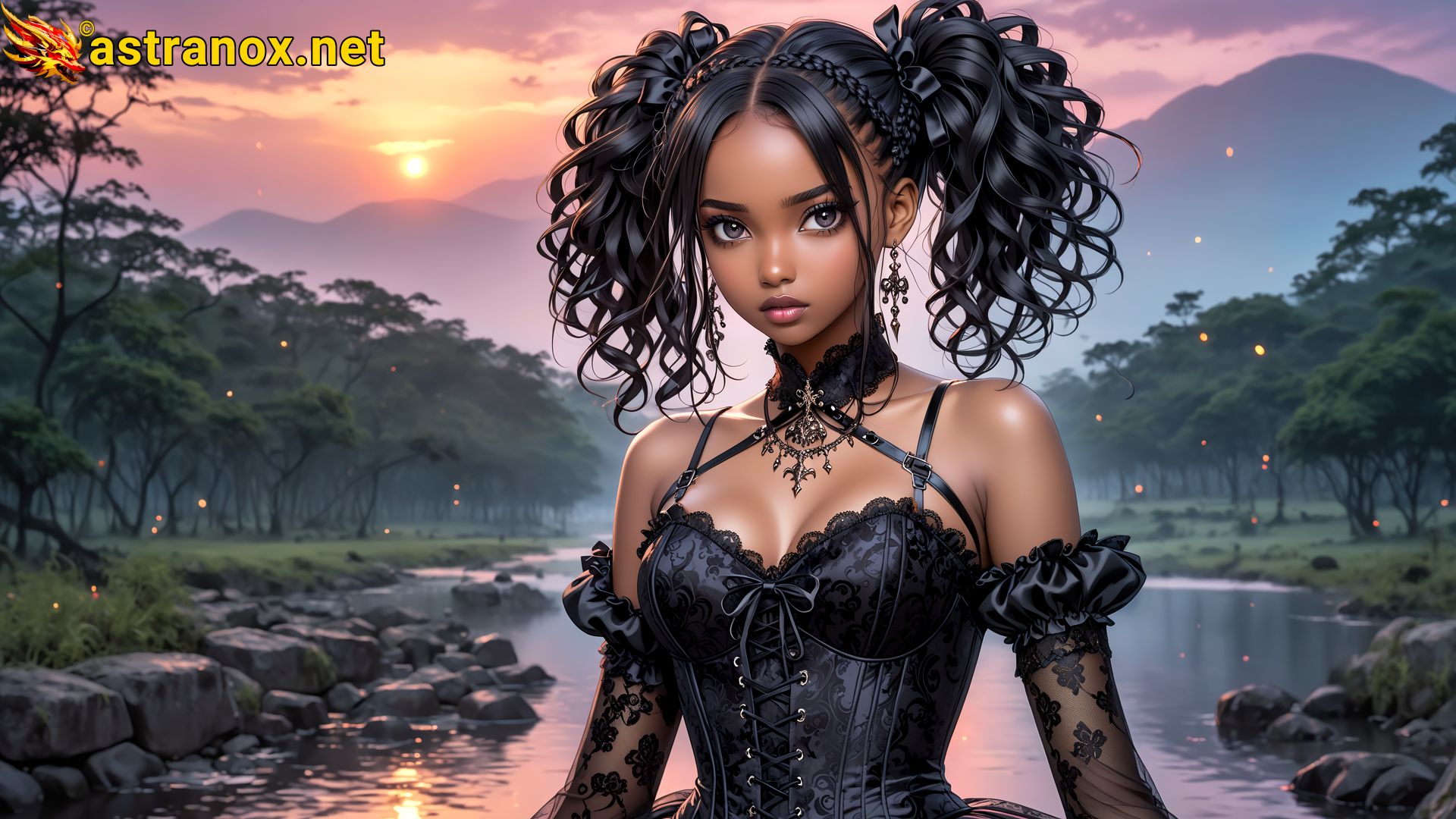 Amazing Young Female  at  - Download Free 4K Wallpaper Fantasy wallpaper with  Eyes and  Hair.