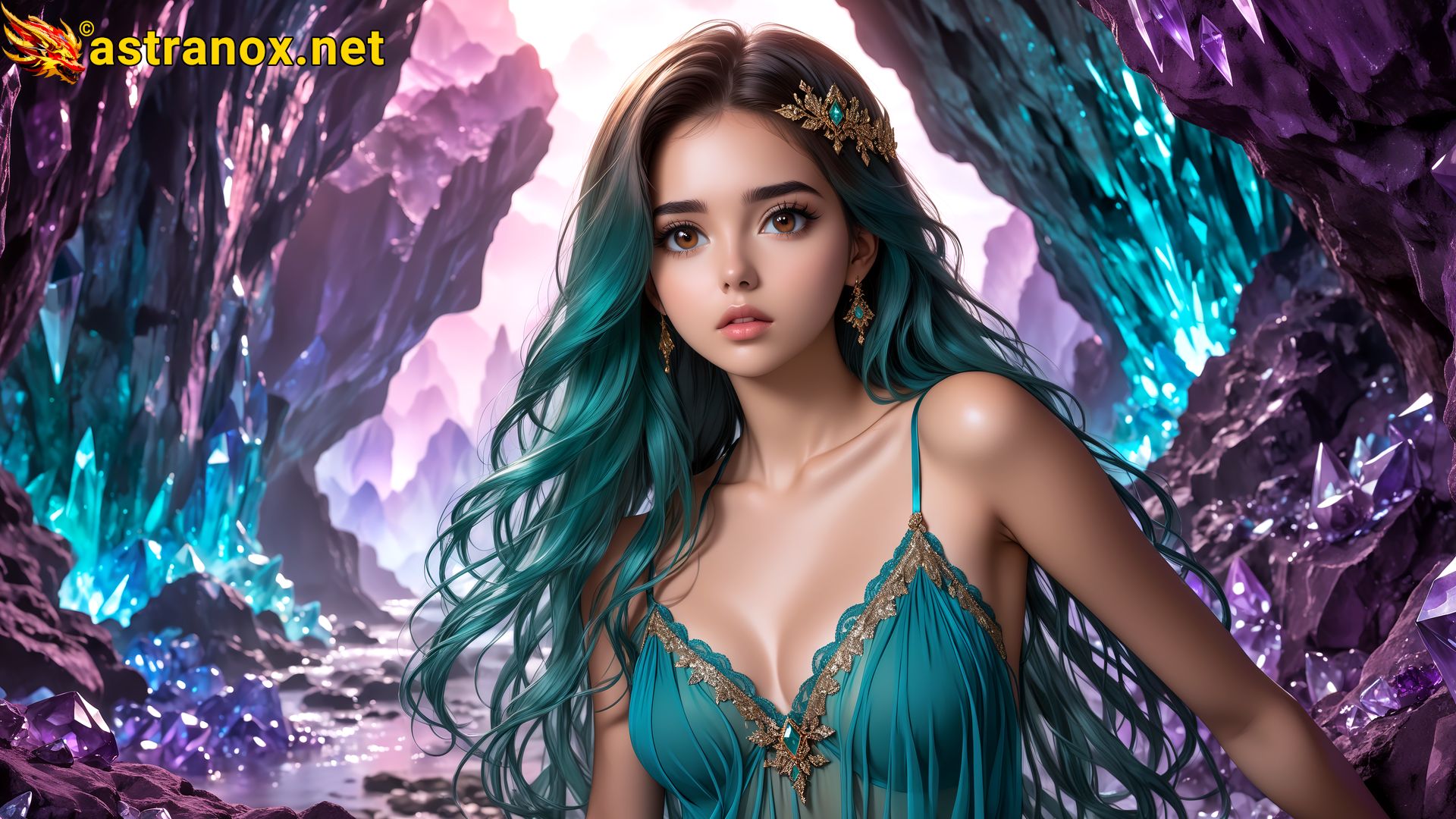 Amazing Young Female  at  - Download Free 4K Wallpaper Fantasy wallpaper with  Eyes and  Hair.