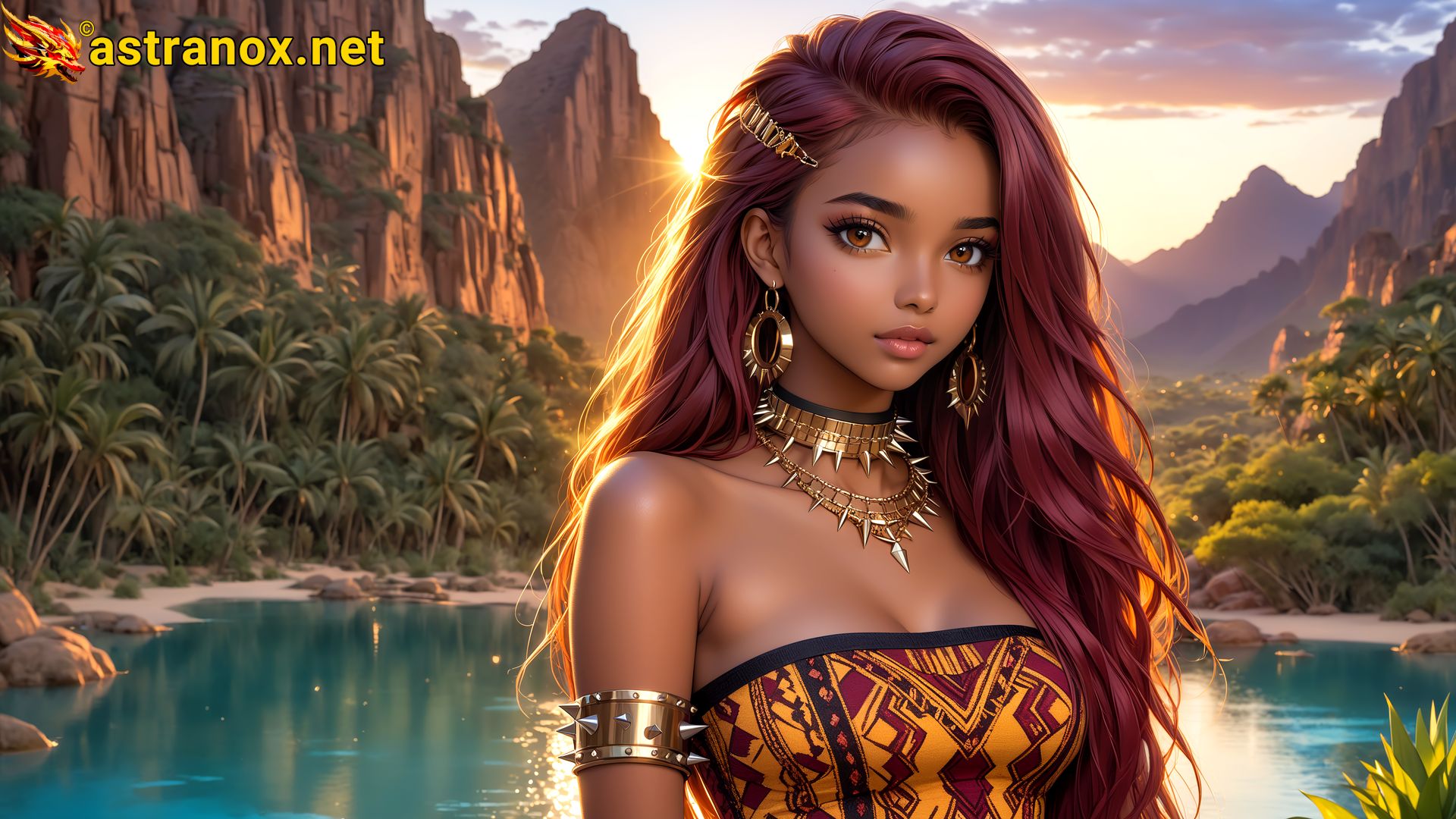 Amazing Young Female  at  - Download Free 4K Wallpaper Fantasy wallpaper with  Eyes and  Hair.