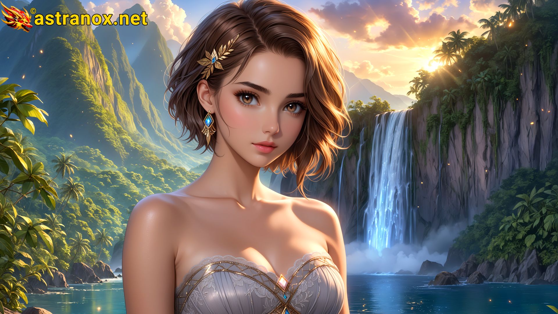 Amazing Young Female  at  - Download Free 4K Wallpaper Fantasy wallpaper with  Eyes and  Hair.