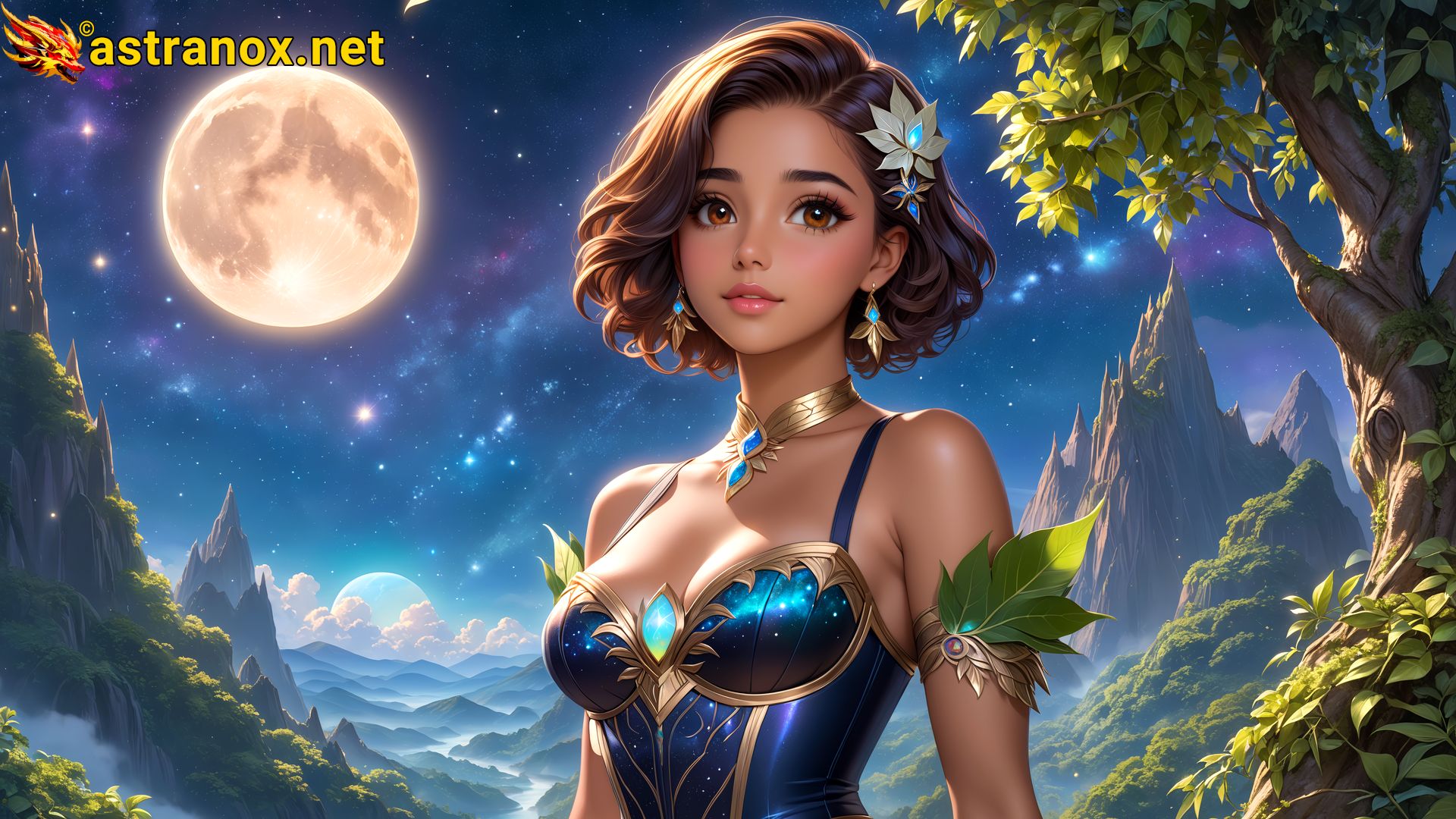 Amazing Young Female  at  - Download Free 4K Wallpaper Fantasy wallpaper with  Eyes and  Hair.