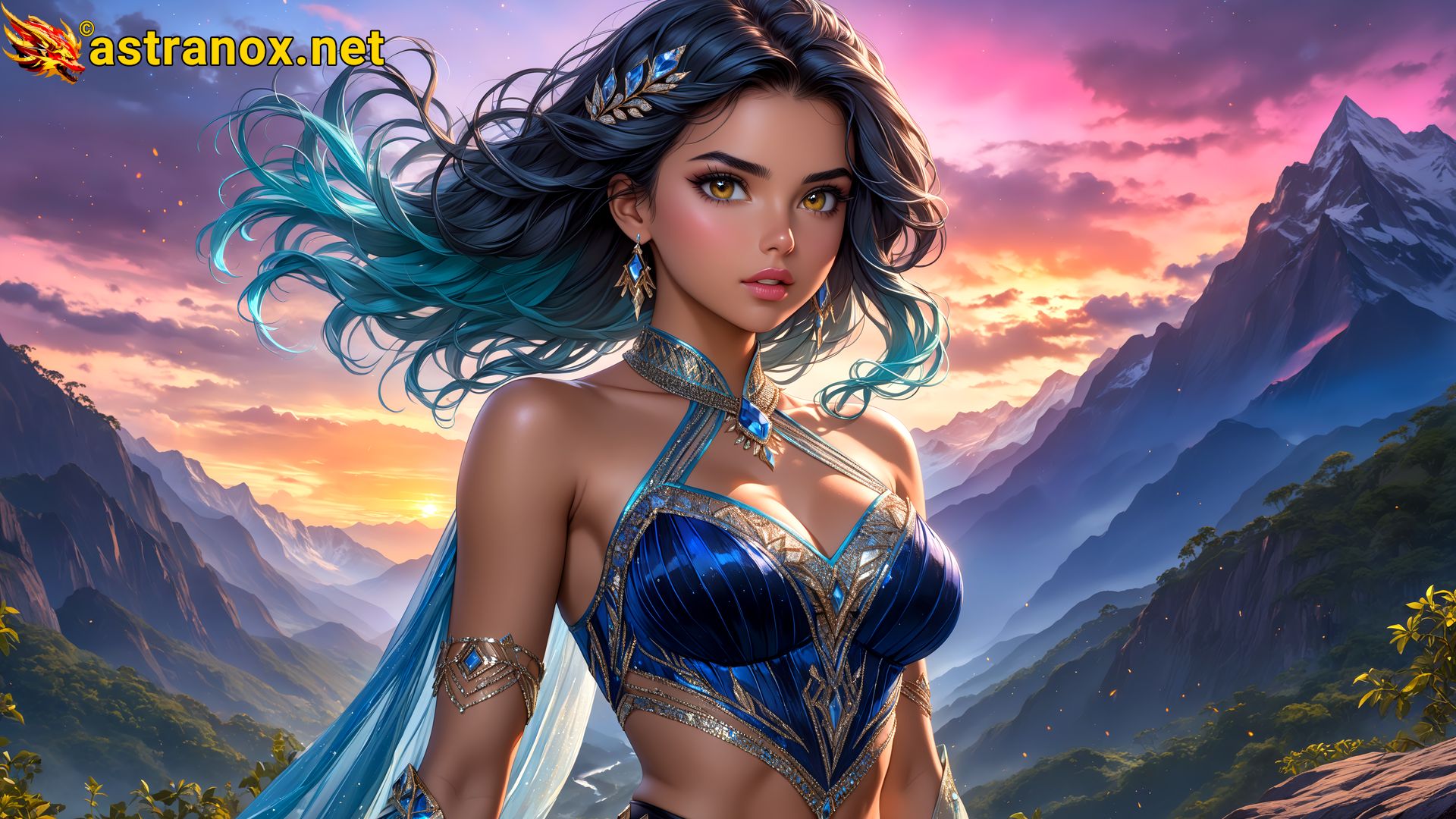 Amazing Young Female  at  - Download Free 4K Wallpaper Fantasy wallpaper with  Eyes and  Hair.