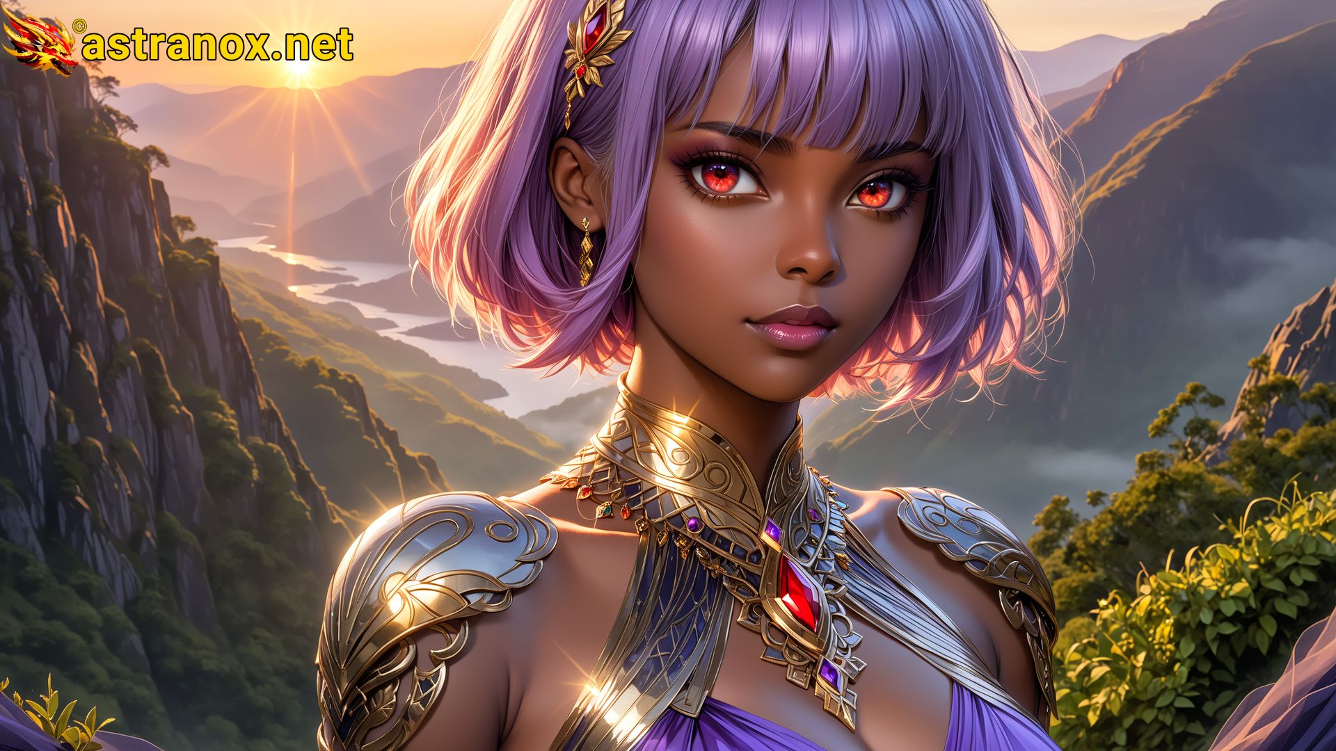 Amazing Young Female  at  - Download Free 4K Wallpaper Fantasy wallpaper with  Eyes and  Hair.