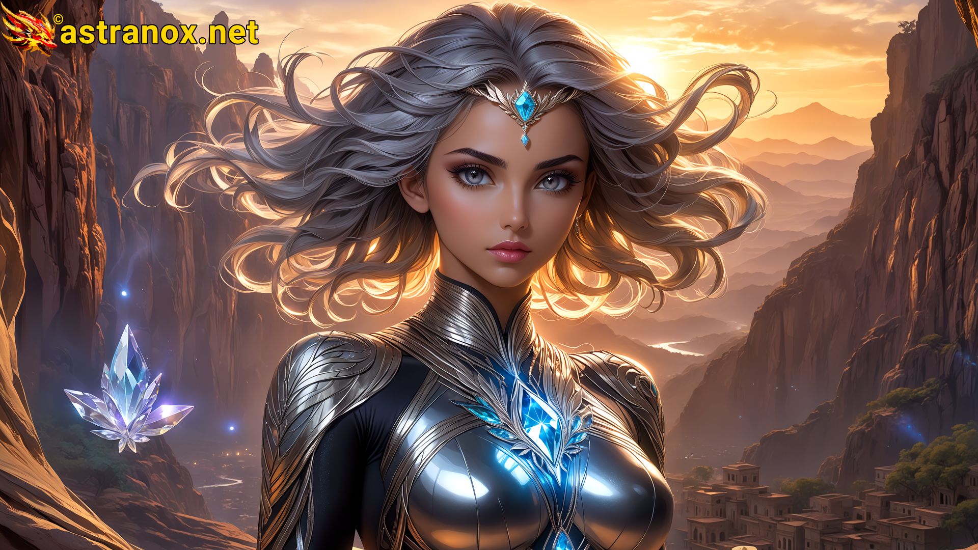 Amazing Young Female  at  - Download Free 4K Wallpaper Fantasy wallpaper with  Eyes and  Hair.