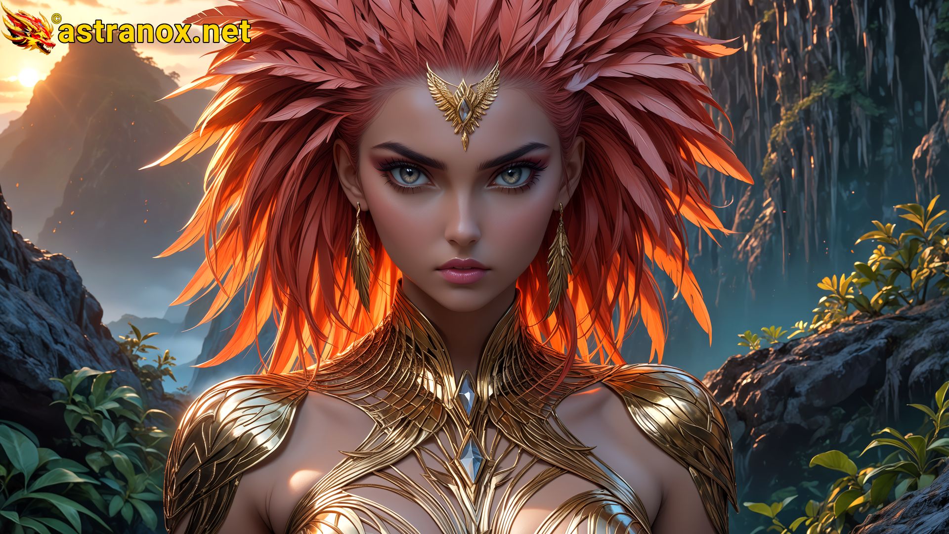 Amazing Young Female  at  - Download Free 4K Wallpaper Fantasy wallpaper with  Eyes and  Hair.