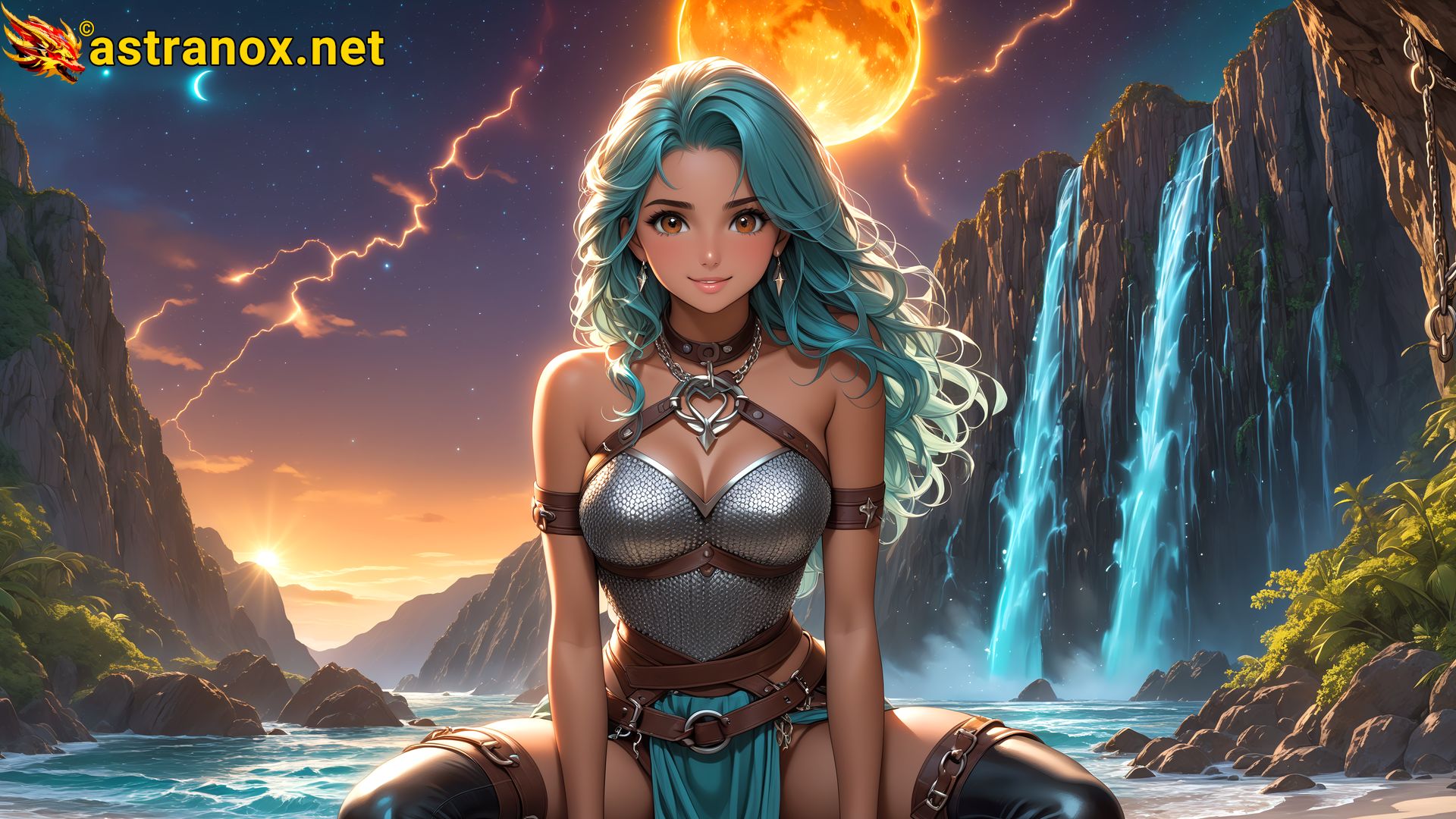 Amazing Young Female  at  - Download Free 4K Wallpaper Fantasy wallpaper with  Eyes and  Hair.