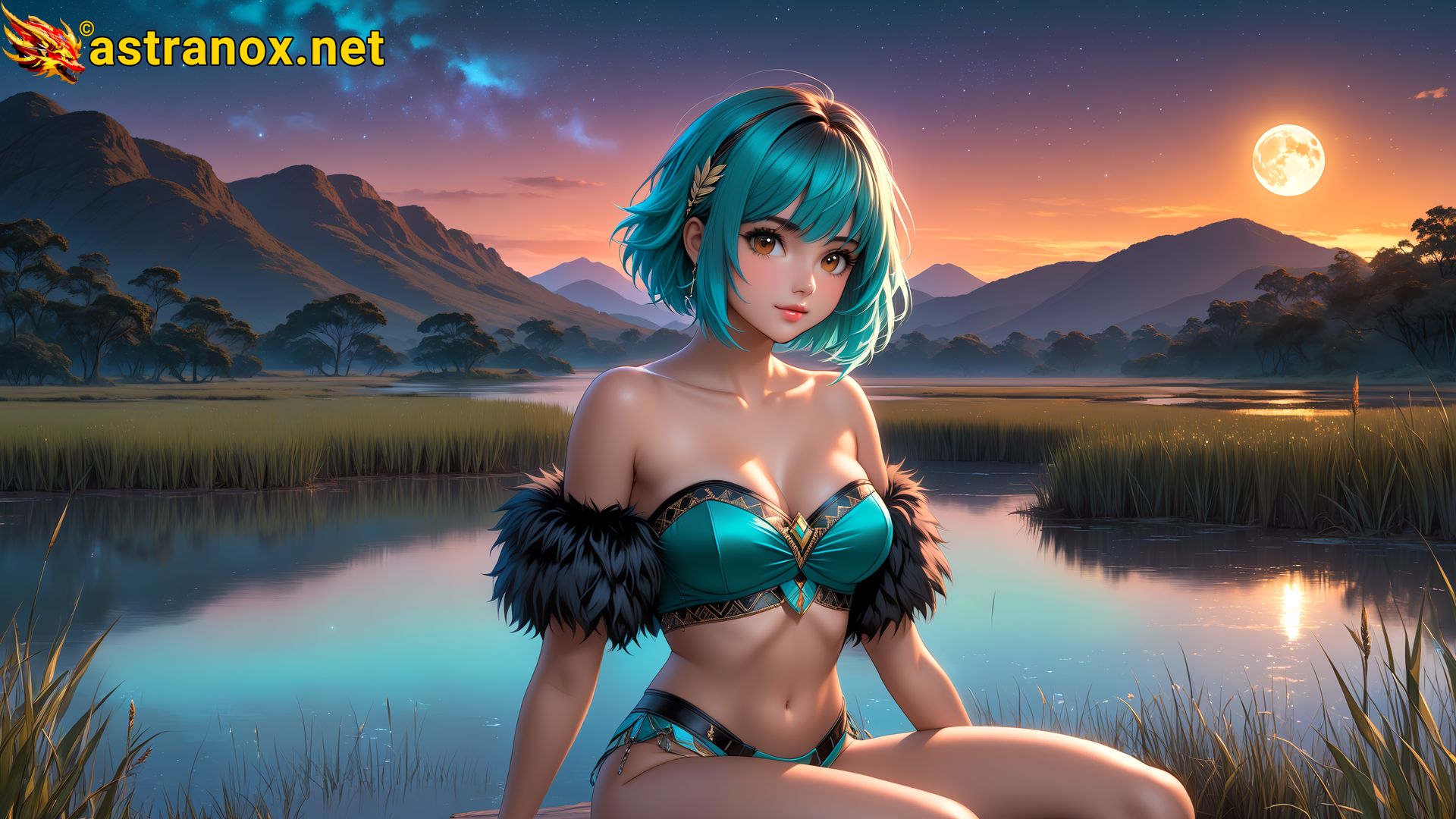 Amazing Young Female  at  - Download Free 4K Wallpaper Fantasy wallpaper with  Eyes and  Hair.