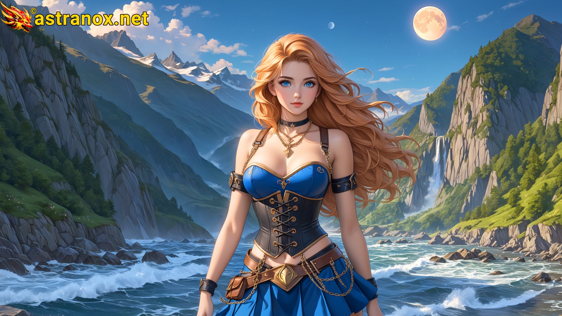 Amazing Young Female  at  - Download Free 4K Wallpaper Fantasy wallpaper with  Eyes and  Hair.