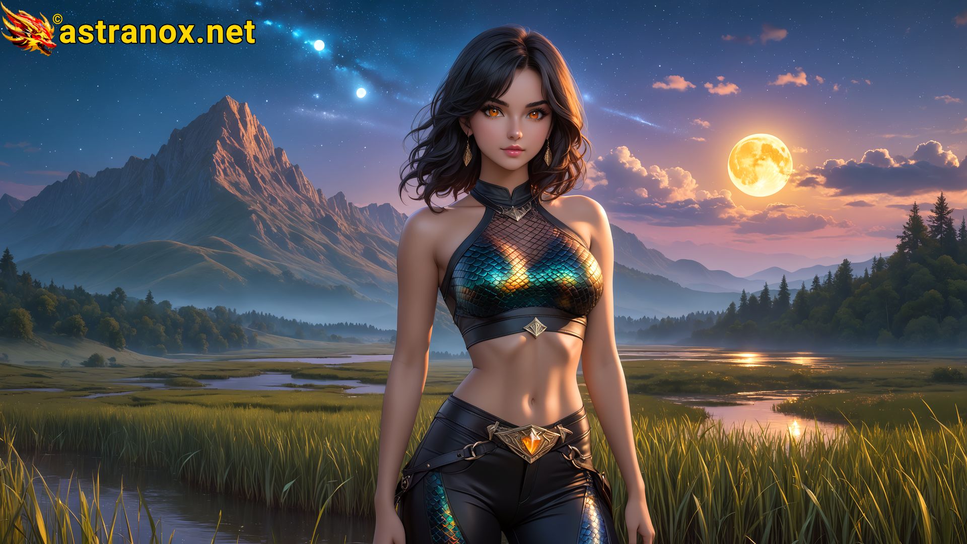 Amazing Young Female  at  - Download Free 4K Wallpaper Fantasy wallpaper with  Eyes and  Hair.