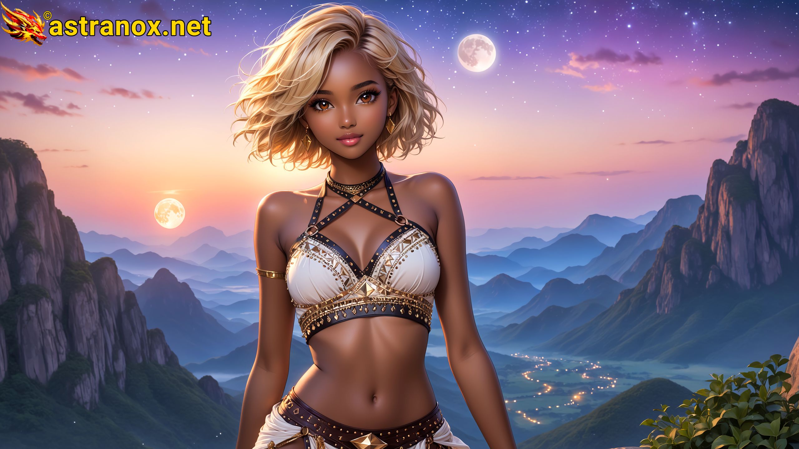 Amazing Young Female  at  - Download Free 4K Wallpaper Fantasy wallpaper with  Eyes and  Hair.