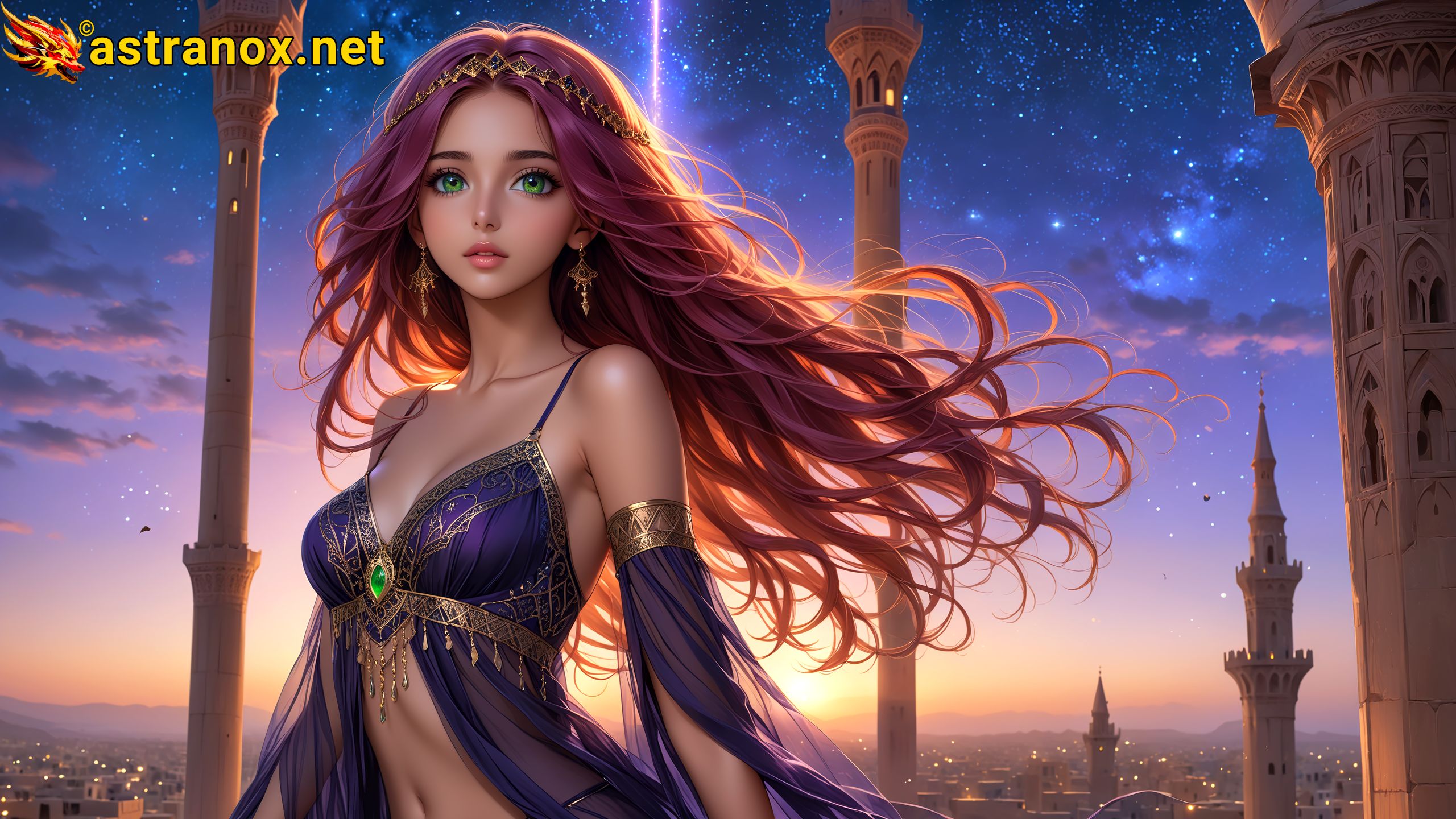 Amazing Young Female  at  - Download Free 4K Wallpaper Fantasy wallpaper with  Eyes and  Hair.