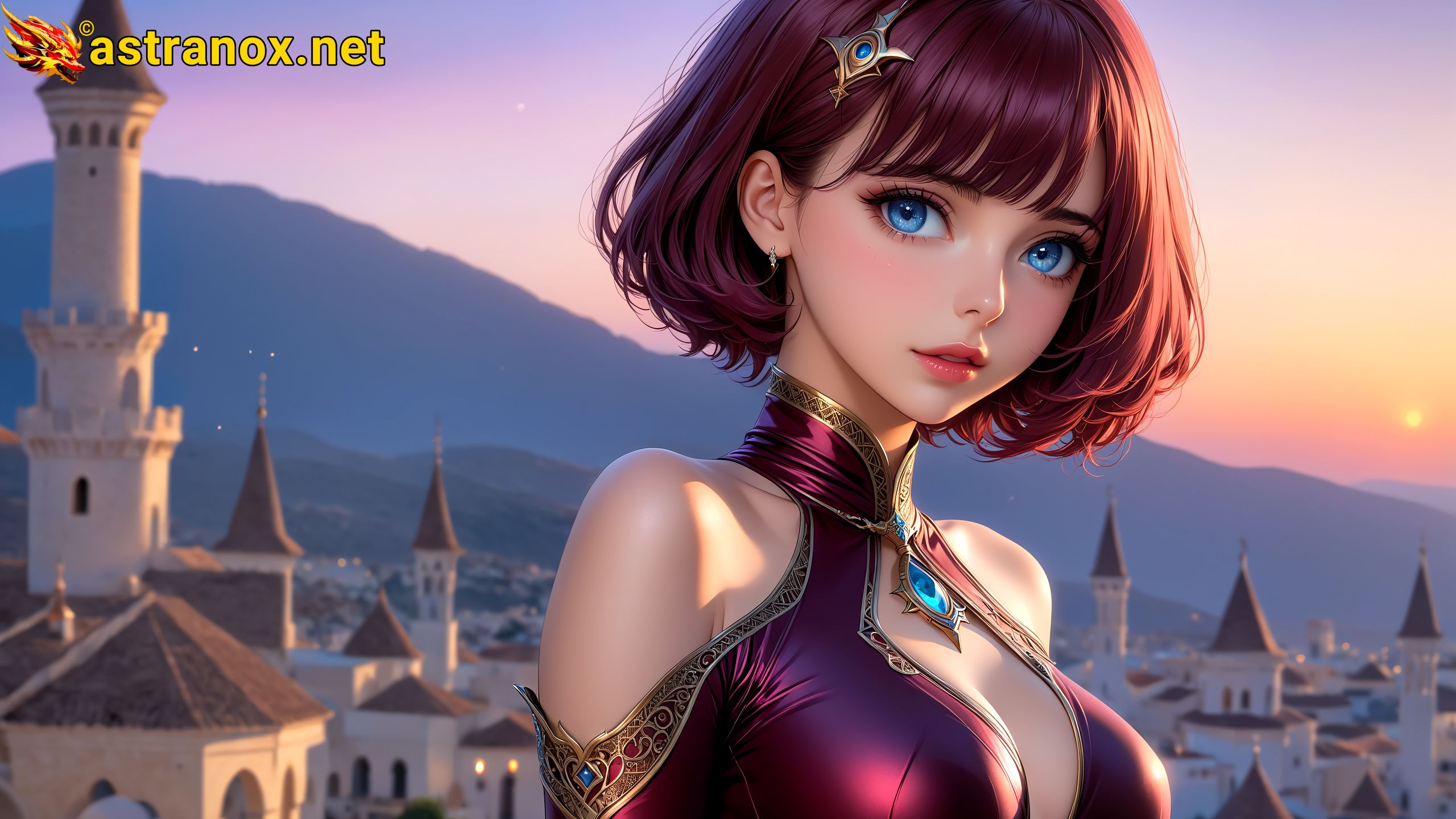 Amazing Young Female  at  - Download Free 4K Wallpaper Fantasy wallpaper with  Eyes and  Hair.