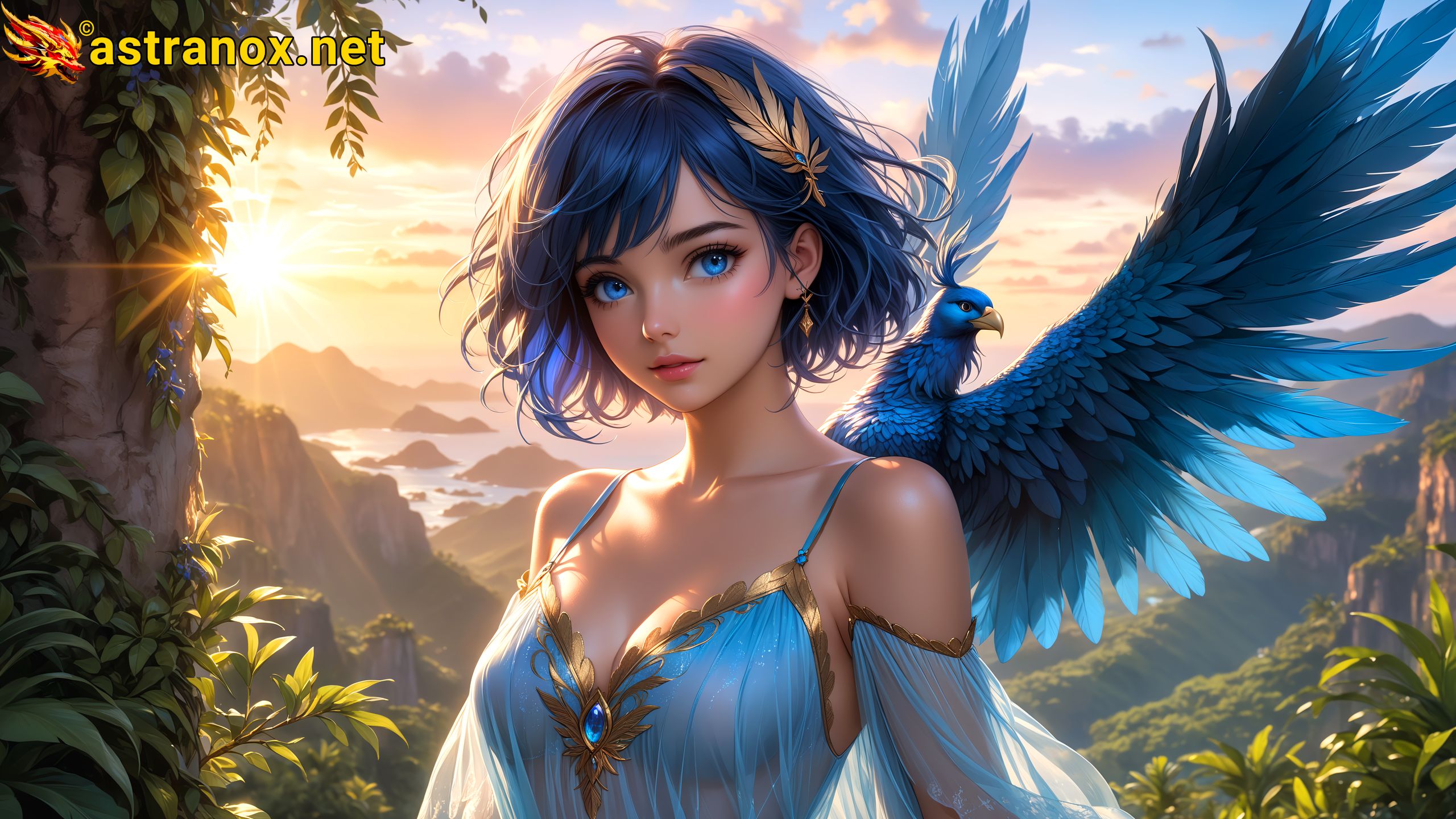 Amazing Young Female  at  - Download Free 4K Wallpaper Fantasy wallpaper with  Eyes and  Hair.