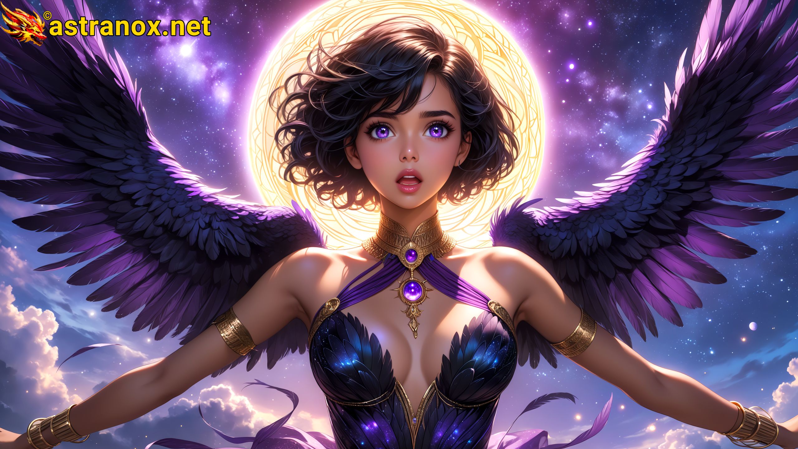 Amazing Young Female  at  - Download Free 4K Wallpaper Fantasy wallpaper with  Eyes and  Hair.