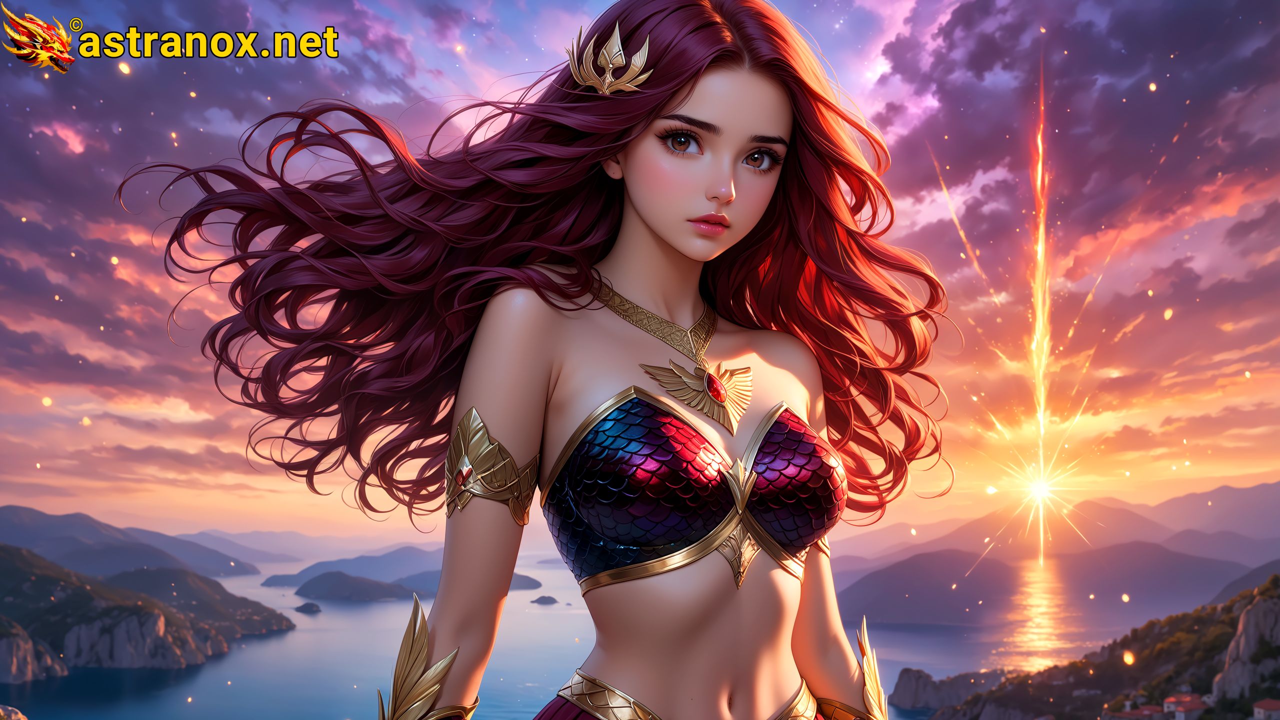 Amazing Young Female  at  - Download Free 4K Wallpaper Fantasy wallpaper with  Eyes and  Hair.