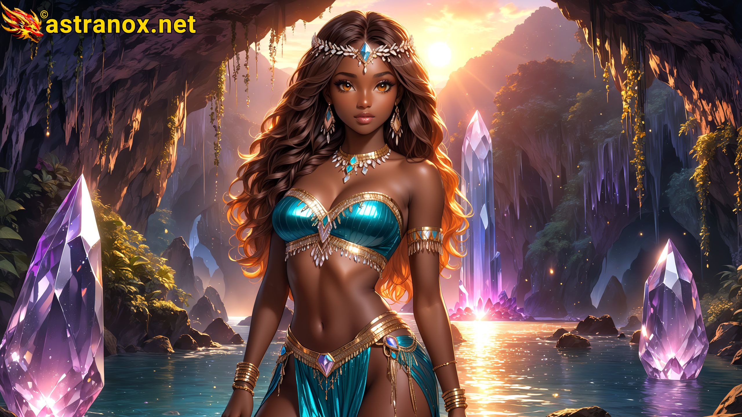 Amazing Young Female  at  - Download Free 4K Wallpaper Fantasy wallpaper with  Eyes and  Hair.