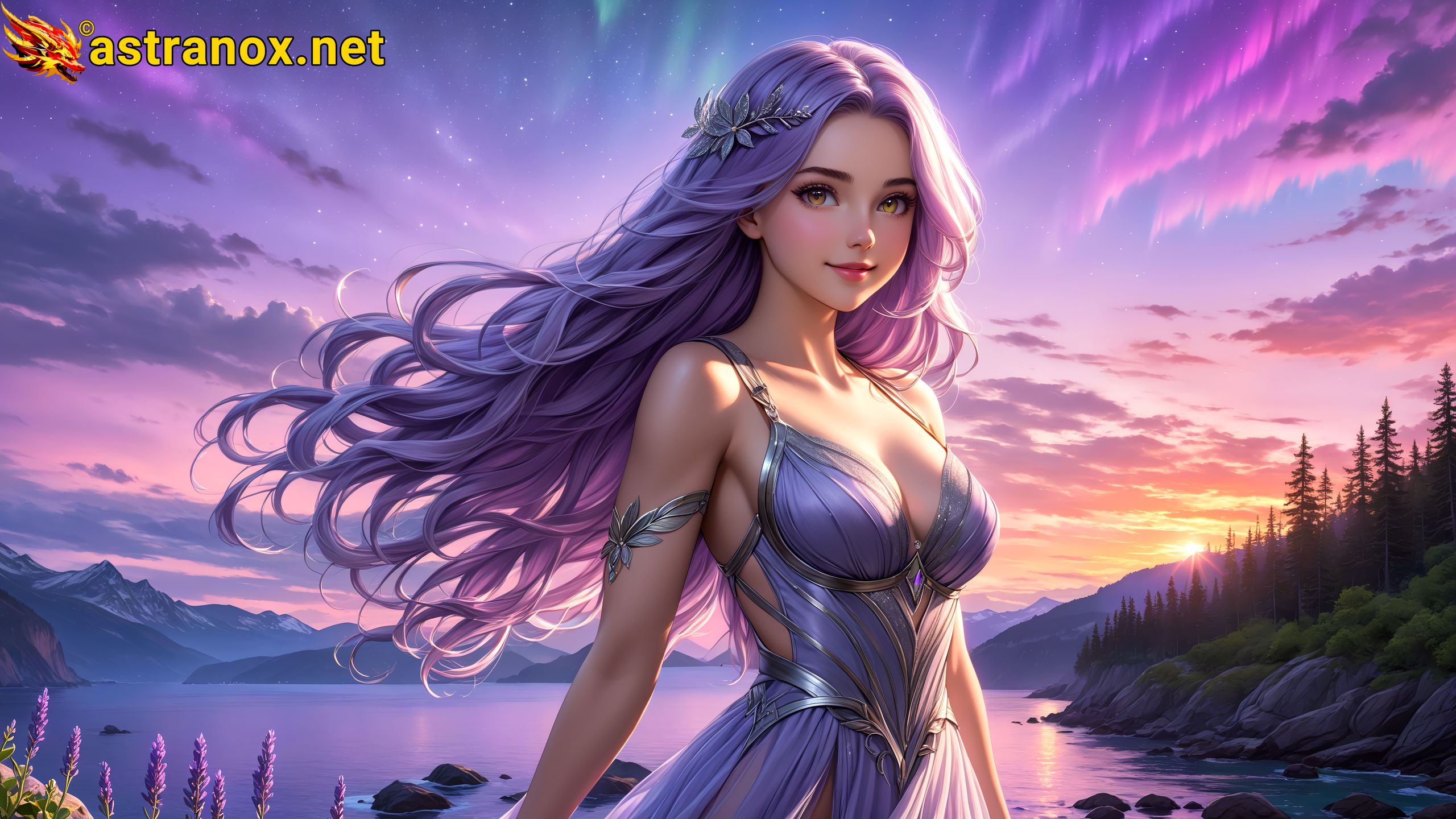 Amazing Young Female  at  - Download Free 4K Wallpaper Fantasy wallpaper with  Eyes and  Hair.