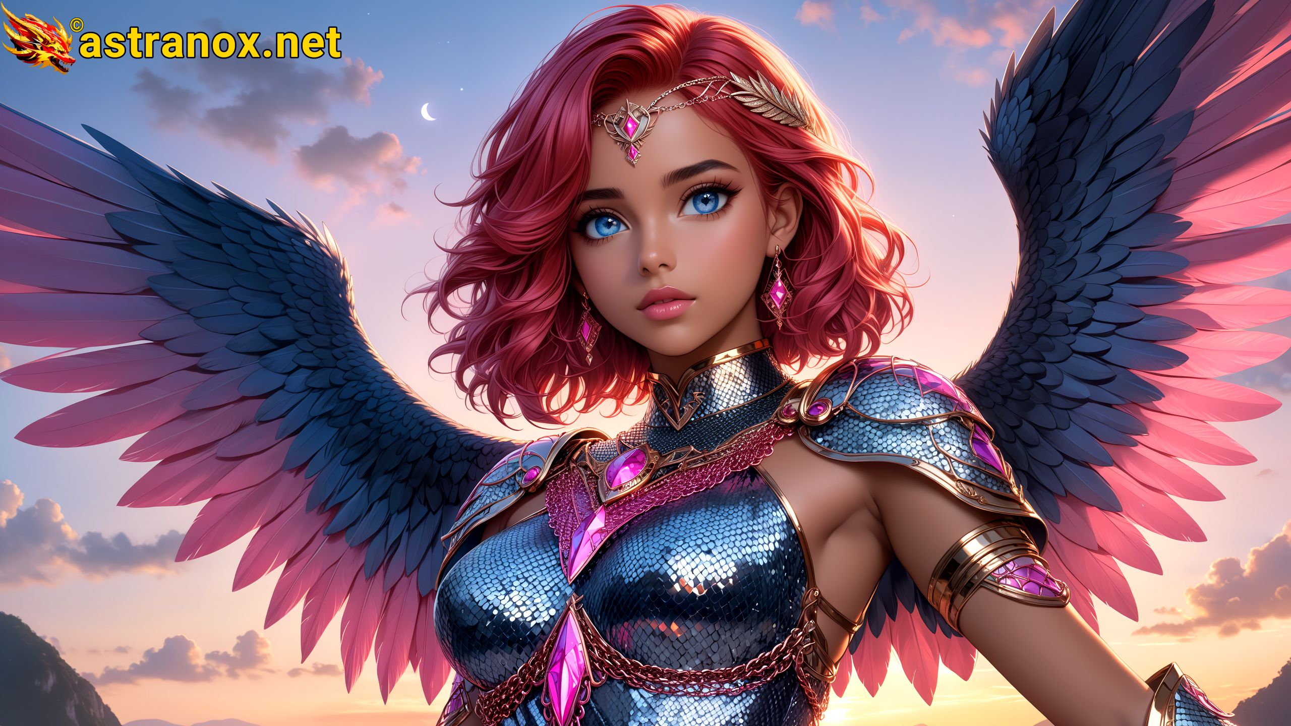 Amazing Young Female  at  - Download Free 4K Wallpaper Fantasy wallpaper with  Eyes and  Hair.