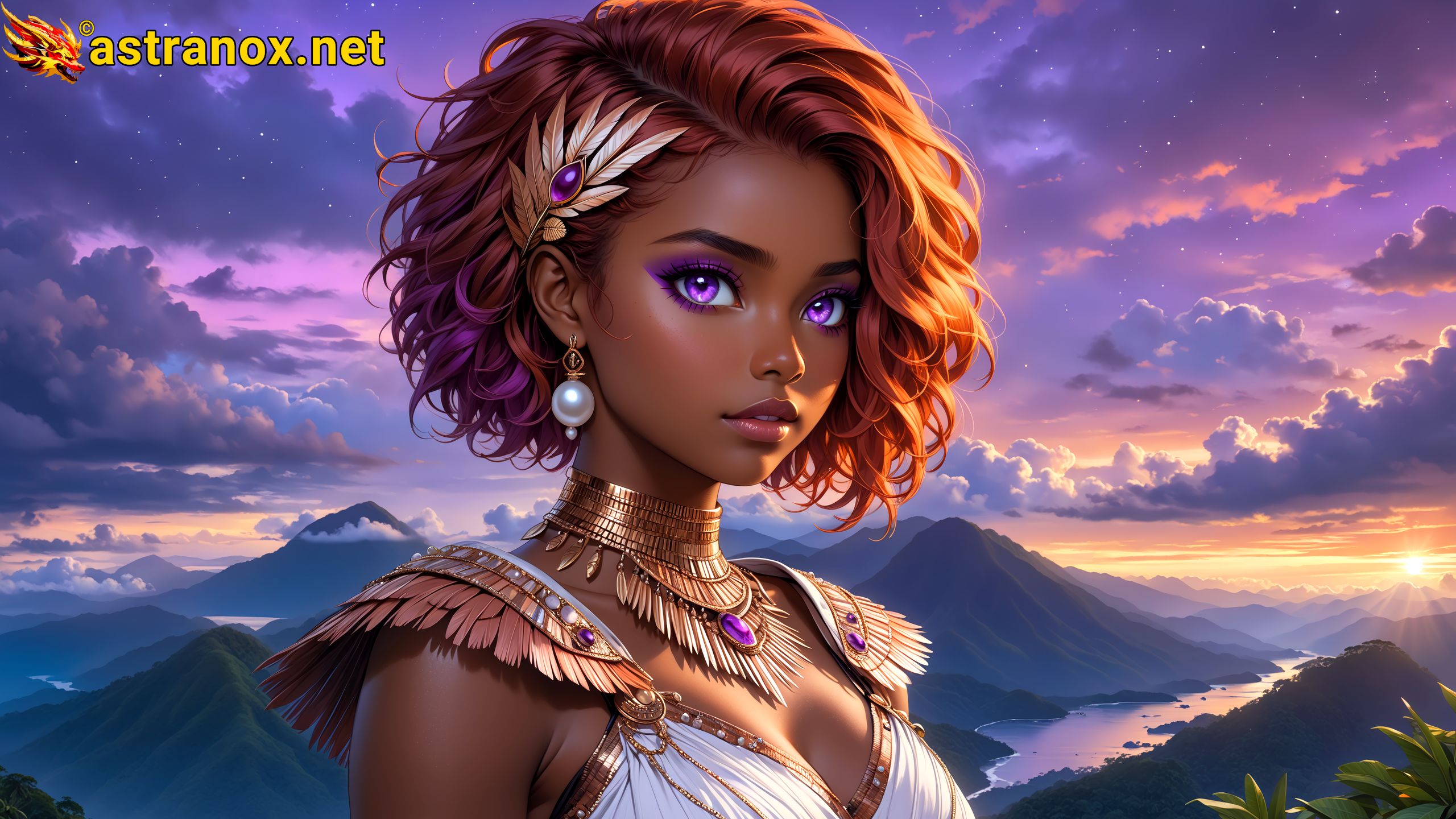 Amazing Young Female  at  - Download Free 4K Wallpaper Fantasy wallpaper with  Eyes and  Hair.