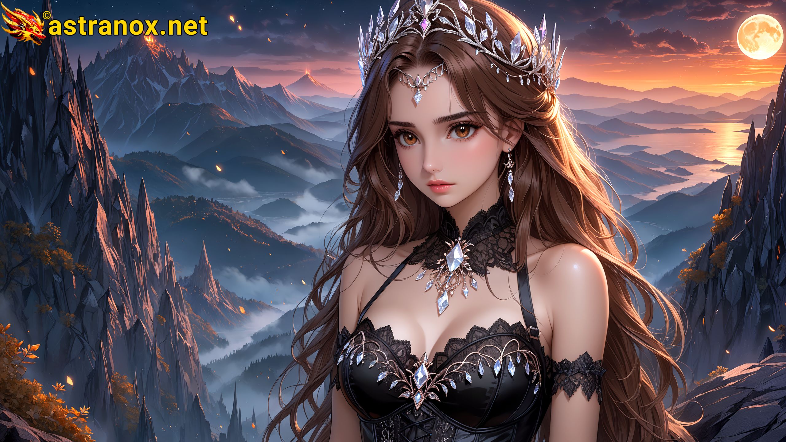 Amazing Young Female  at  - Download Free 4K Wallpaper Fantasy wallpaper with  Eyes and  Hair.