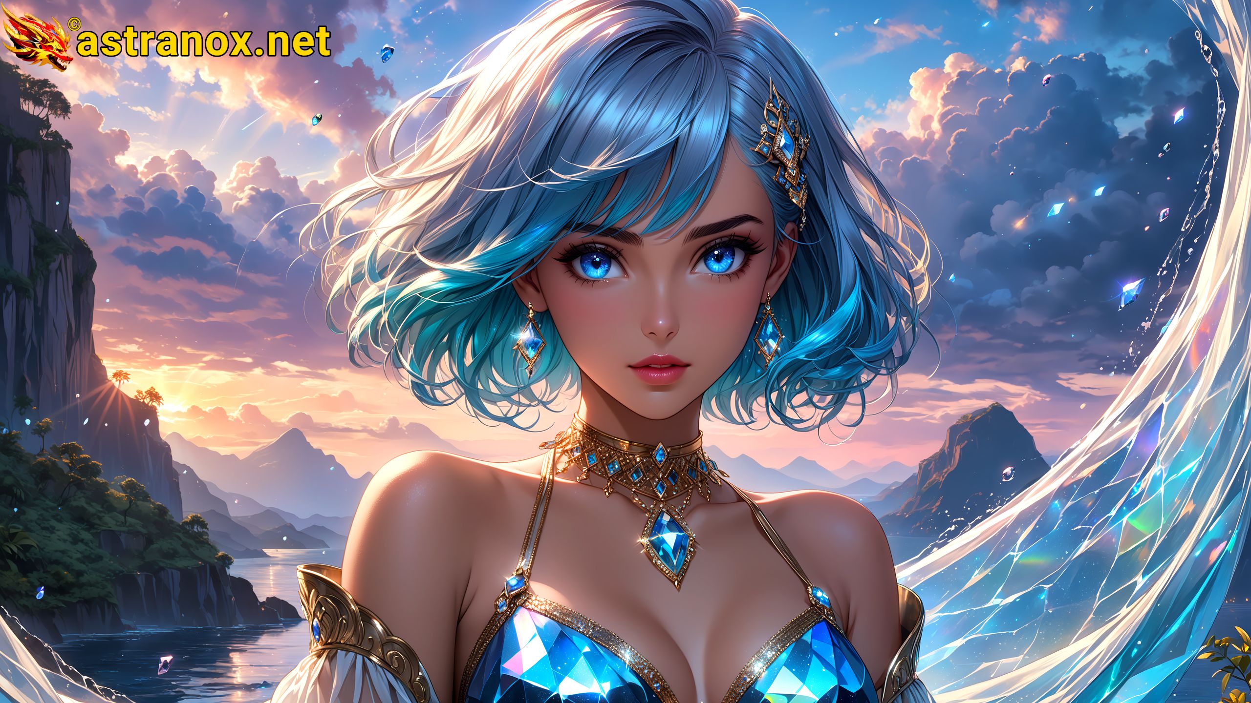 Amazing Young Female  at  - Download Free 4K Wallpaper Fantasy wallpaper with  Eyes and  Hair.