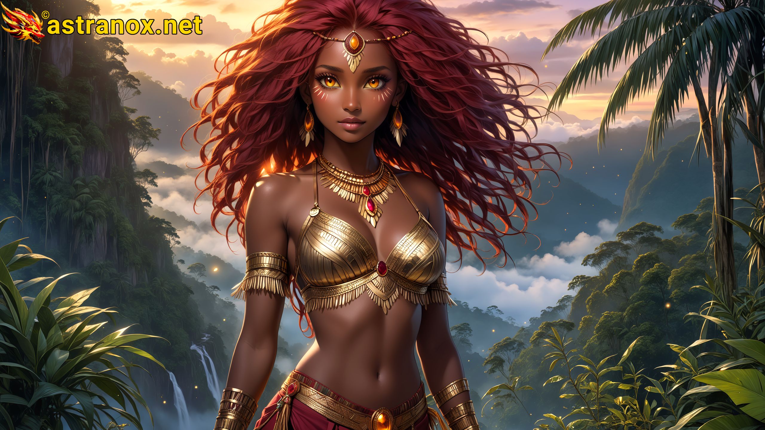 Amazing Young Female  at  - Download Free 4K Wallpaper Fantasy wallpaper with  Eyes and  Hair.