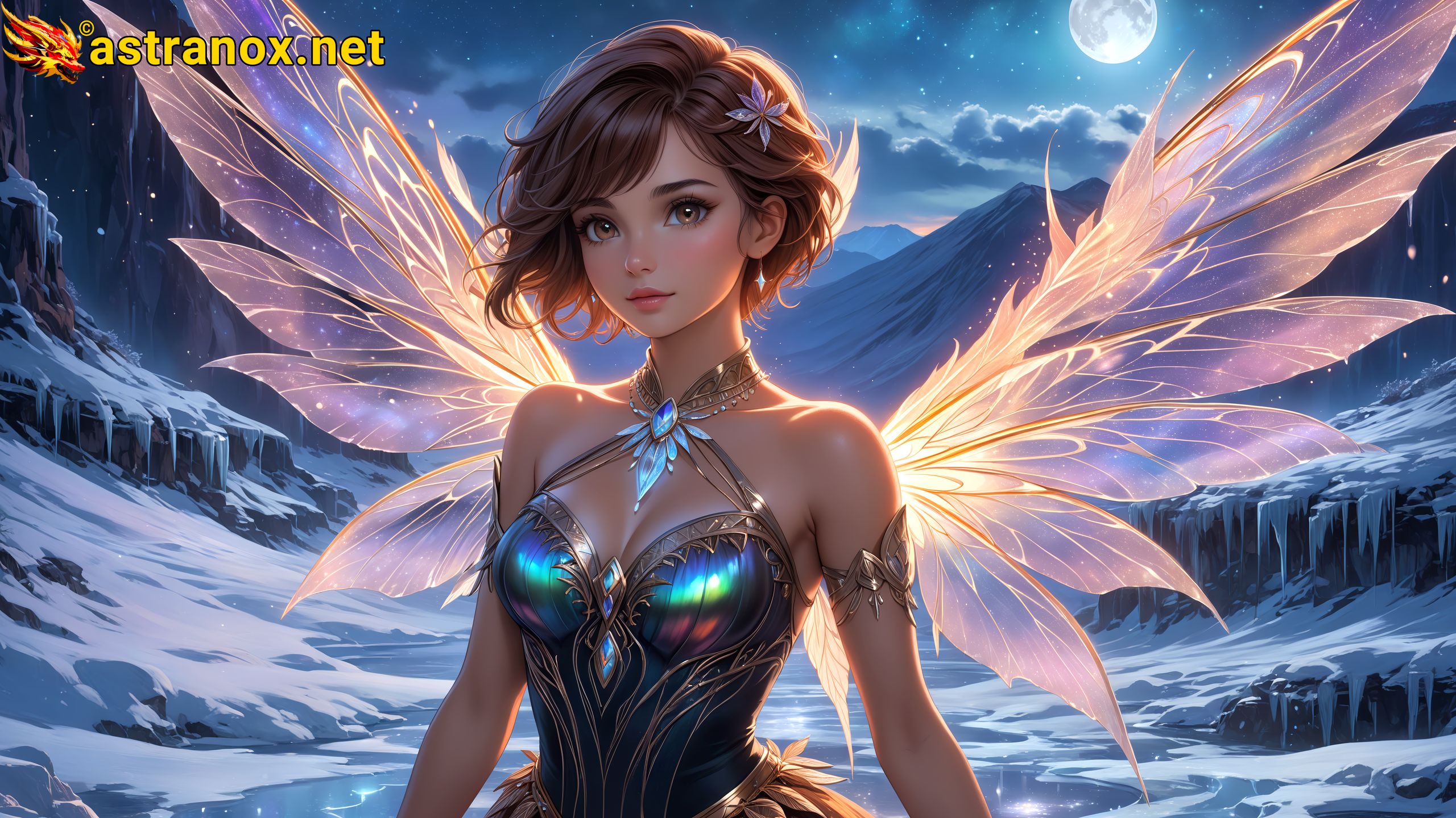 Amazing Young Female  at  - Download Free 4K Wallpaper Fantasy wallpaper with  Eyes and  Hair.