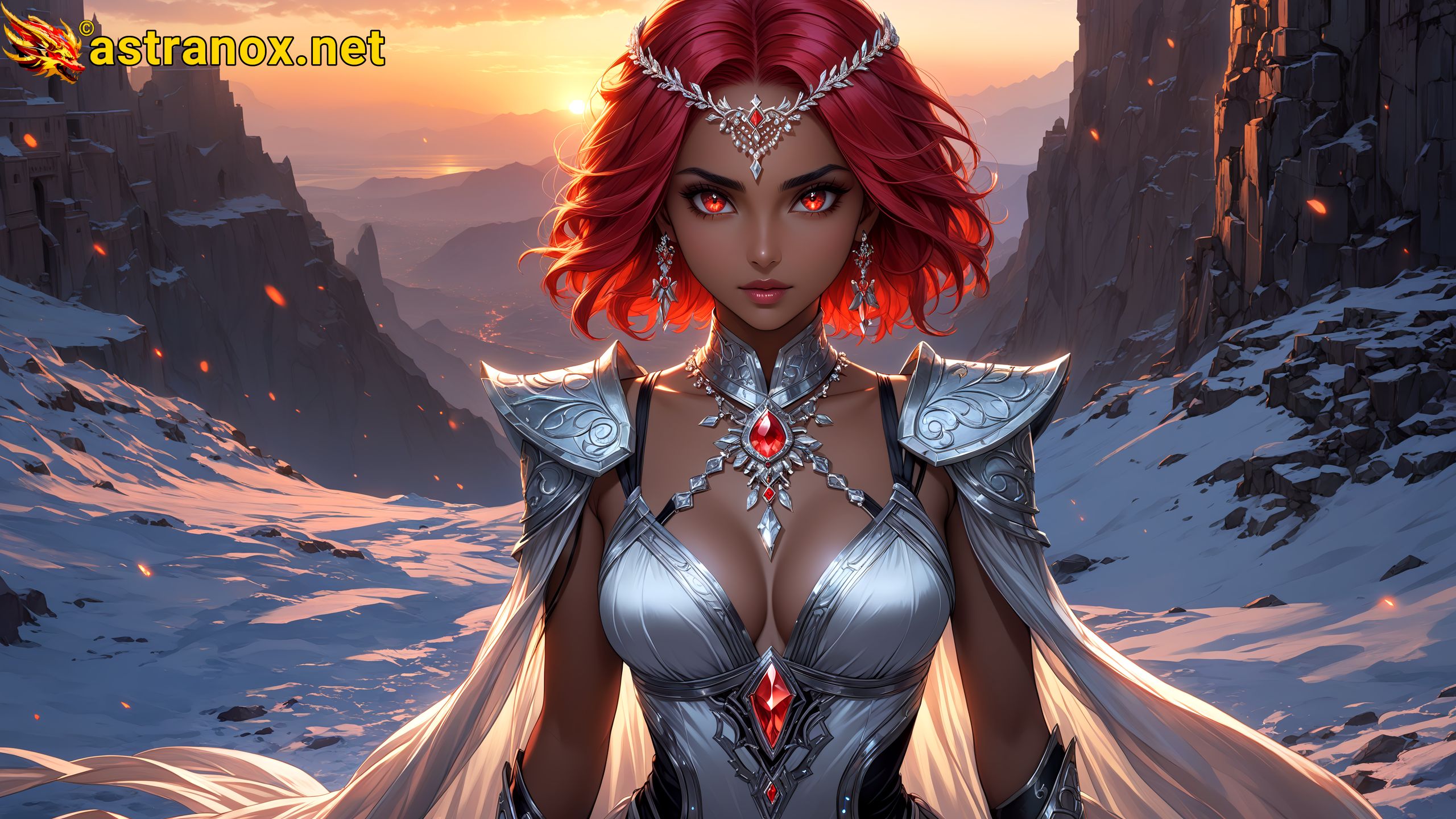 Amazing Young Female  at  - Download Free 4K Wallpaper Fantasy wallpaper with  Eyes and  Hair.