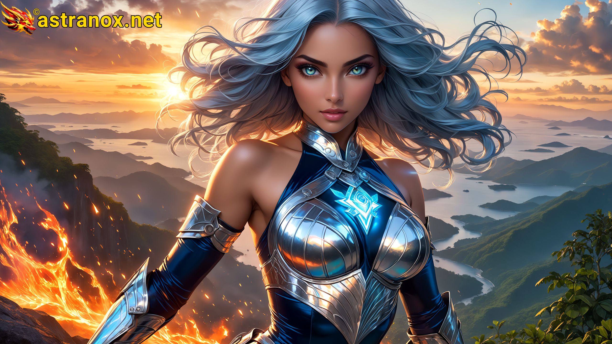 Amazing Young Female  at  - Download Free 4K Wallpaper Fantasy wallpaper with  Eyes and  Hair.