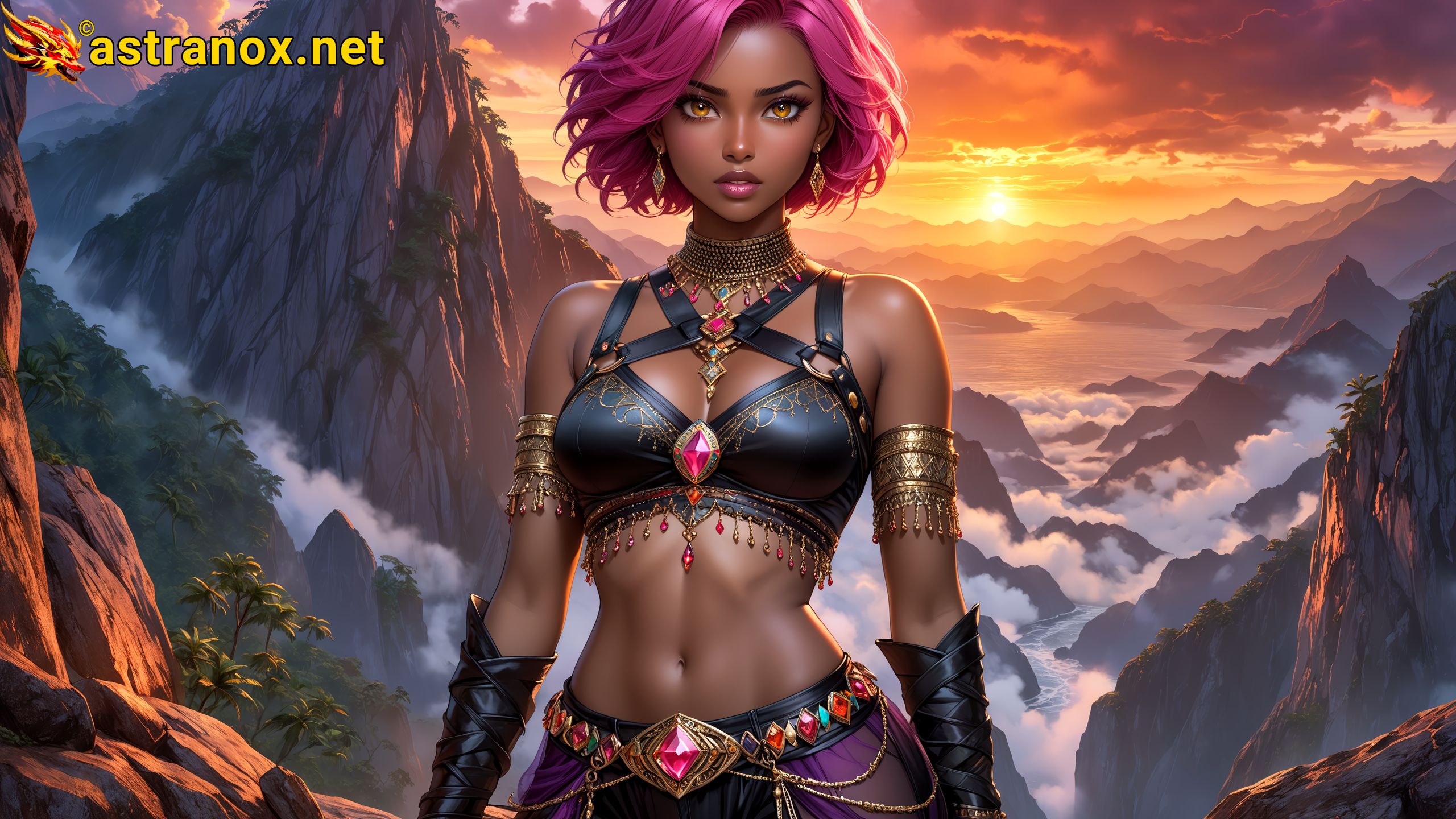 Amazing Young Female  at  - Download Free 4K Wallpaper Fantasy wallpaper with  Eyes and  Hair.