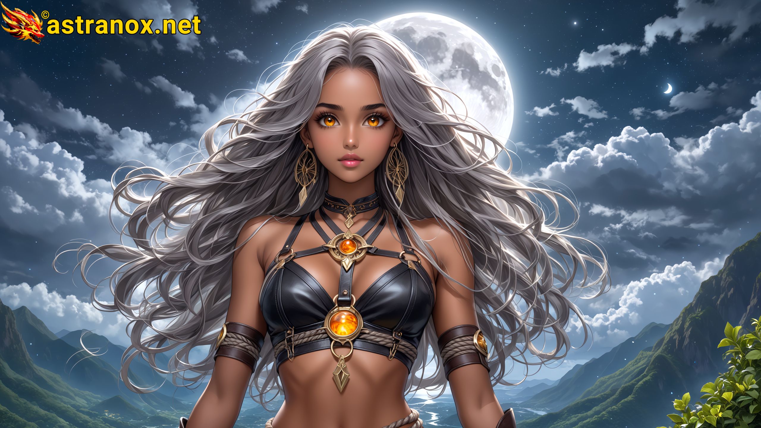 Amazing Young Female  at  - Download Free 4K Wallpaper Fantasy wallpaper with  Eyes and  Hair.