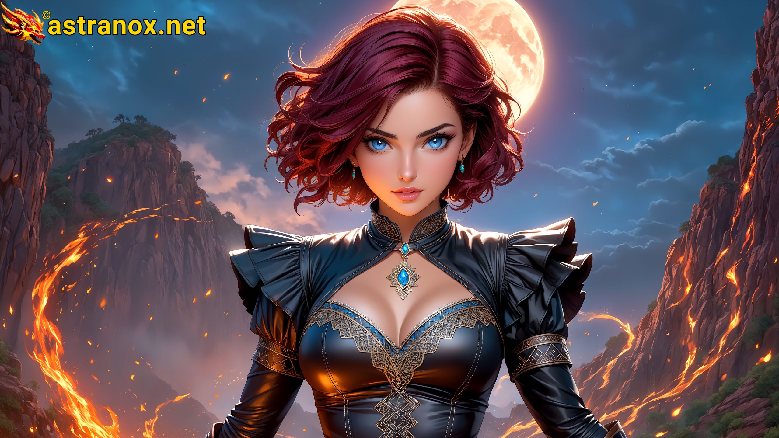 Amazing Young Female  at  - Download Free 4K Wallpaper Fantasy wallpaper with  Eyes and  Hair.