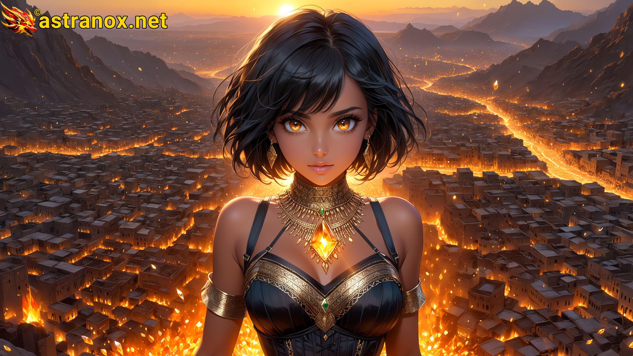 Amazing Young Female  at  - Download Free 4K Wallpaper Fantasy wallpaper with  Eyes and  Hair.