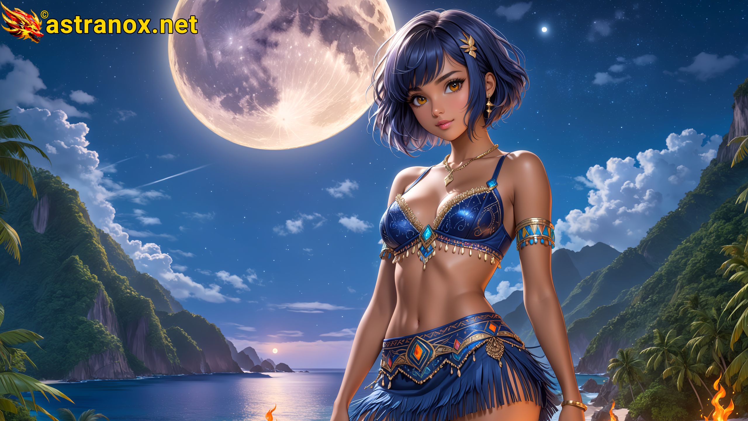 Amazing Young Female  at  - Download Free 4K Wallpaper Fantasy wallpaper with  Eyes and  Hair.