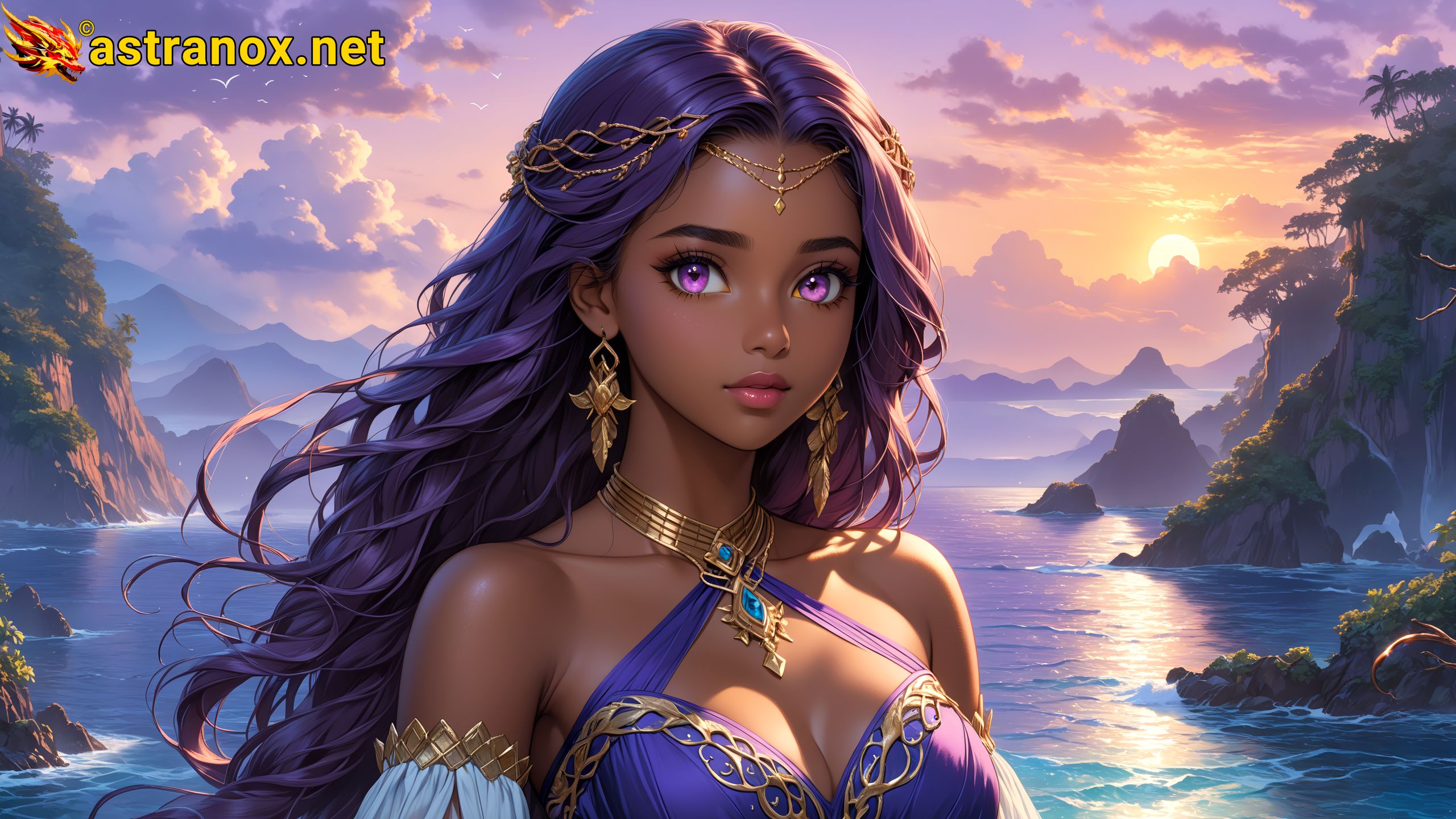 Amazing Young Female  at  - Download Free 4K Wallpaper Fantasy wallpaper with  Eyes and  Hair.