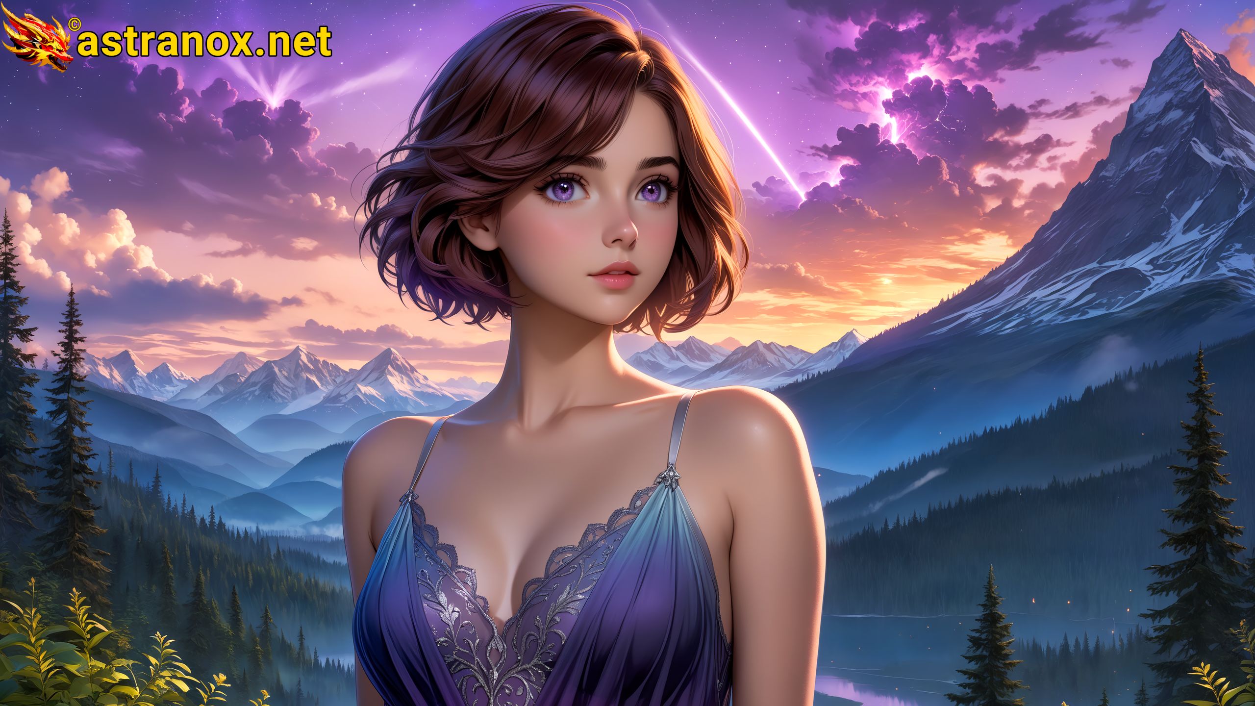 Amazing Young Female  at  - Download Free 4K Wallpaper Fantasy wallpaper with  Eyes and  Hair.