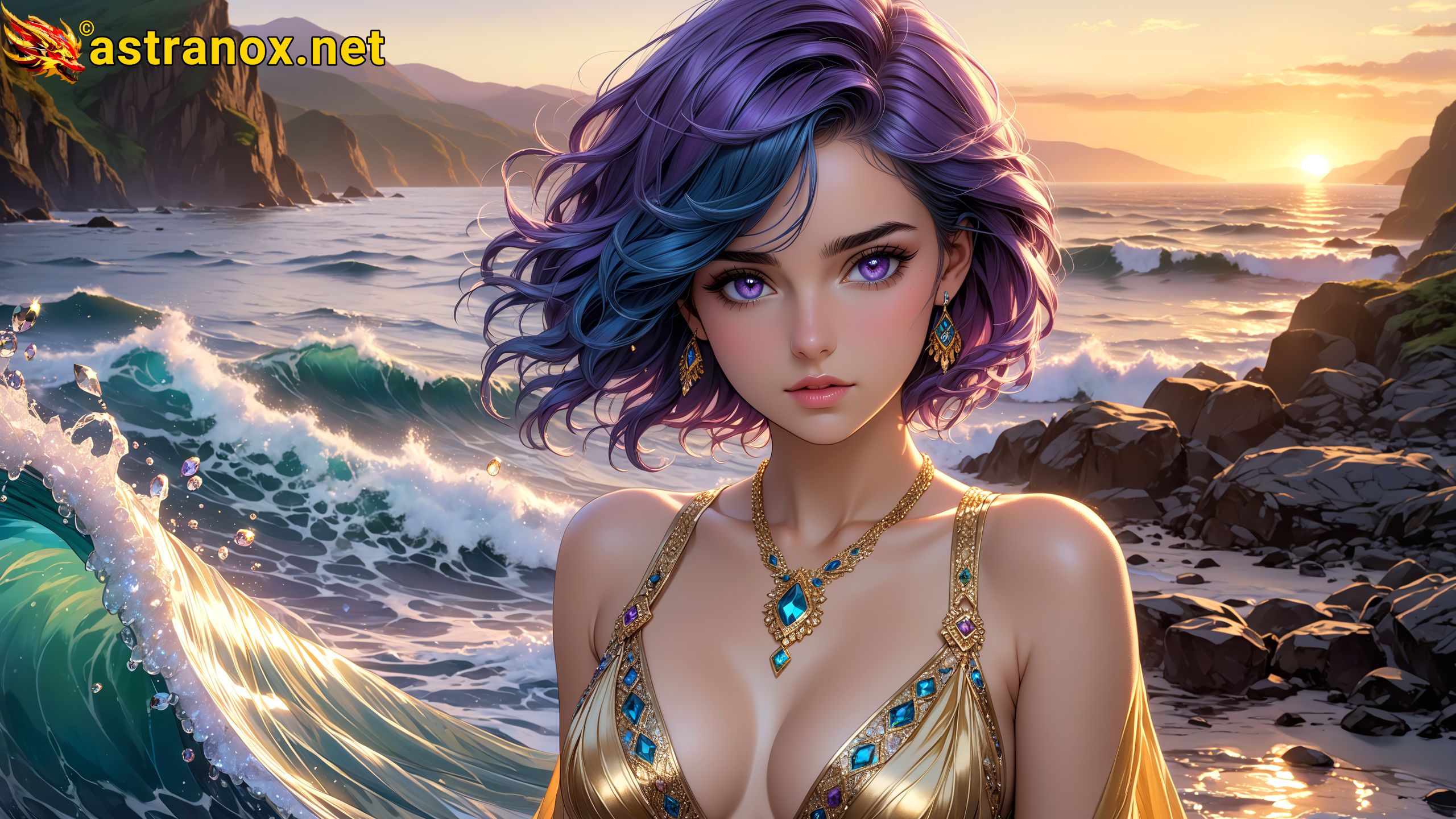 Amazing Young Female  at  - Download Free 4K Wallpaper Fantasy wallpaper with  Eyes and  Hair.