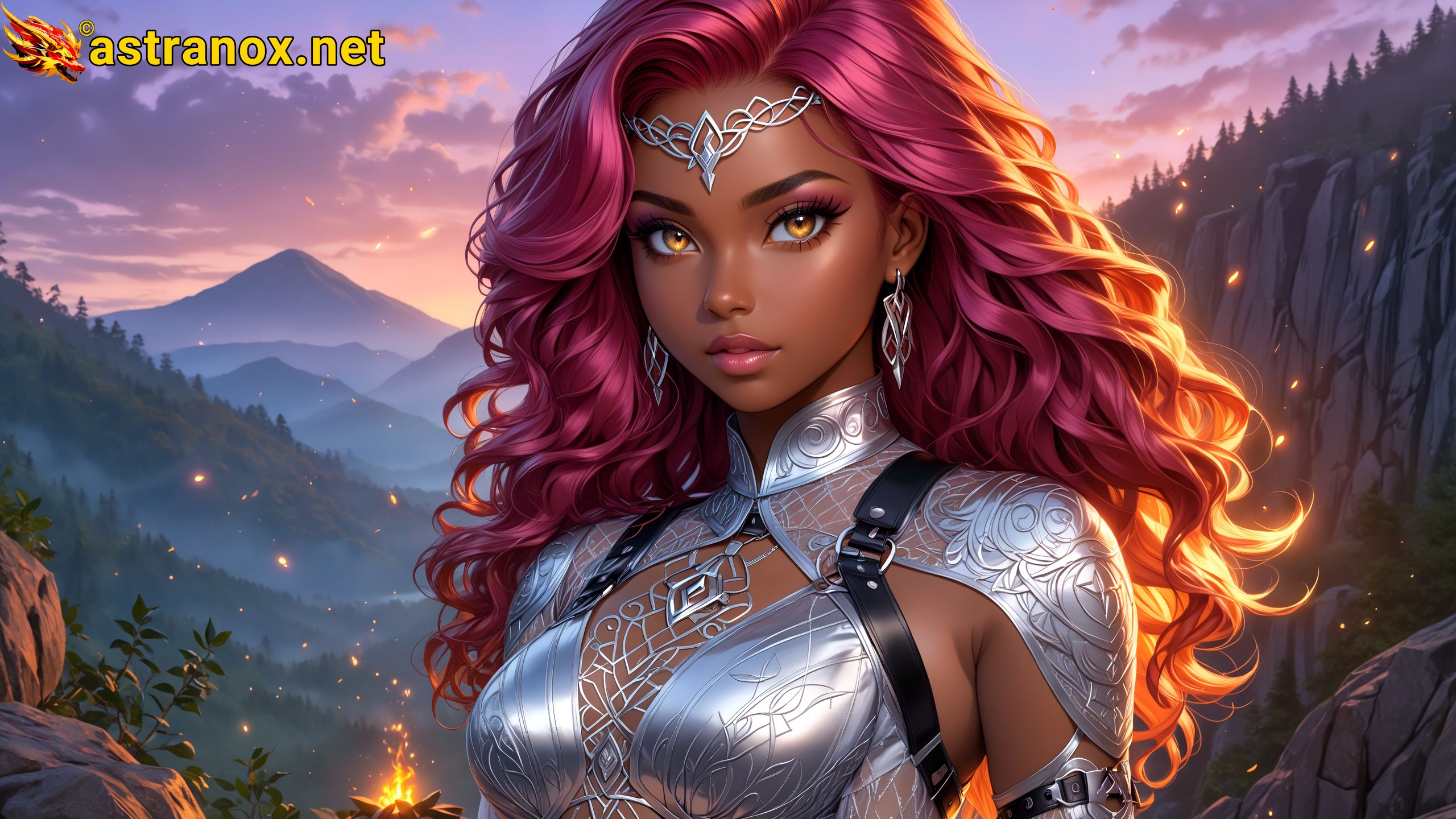 Amazing Young Female  at  - Download Free 4K Wallpaper Fantasy wallpaper with  Eyes and  Hair.