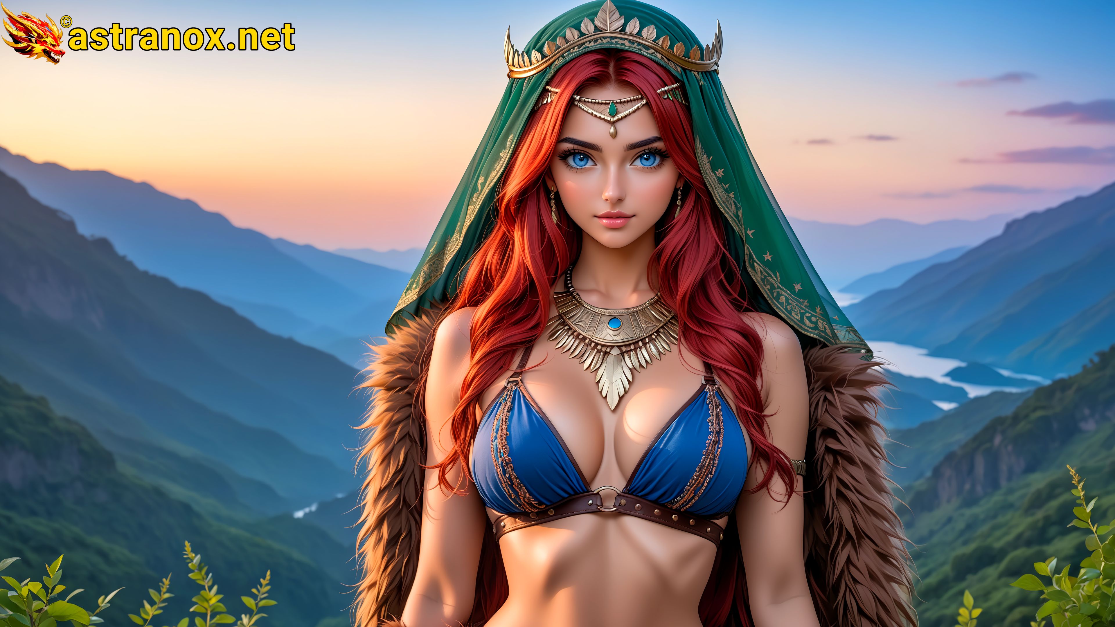 Amazing Young Female  at  - Download Free 4K Wallpaper Fantasy wallpaper with  Eyes and  Hair.