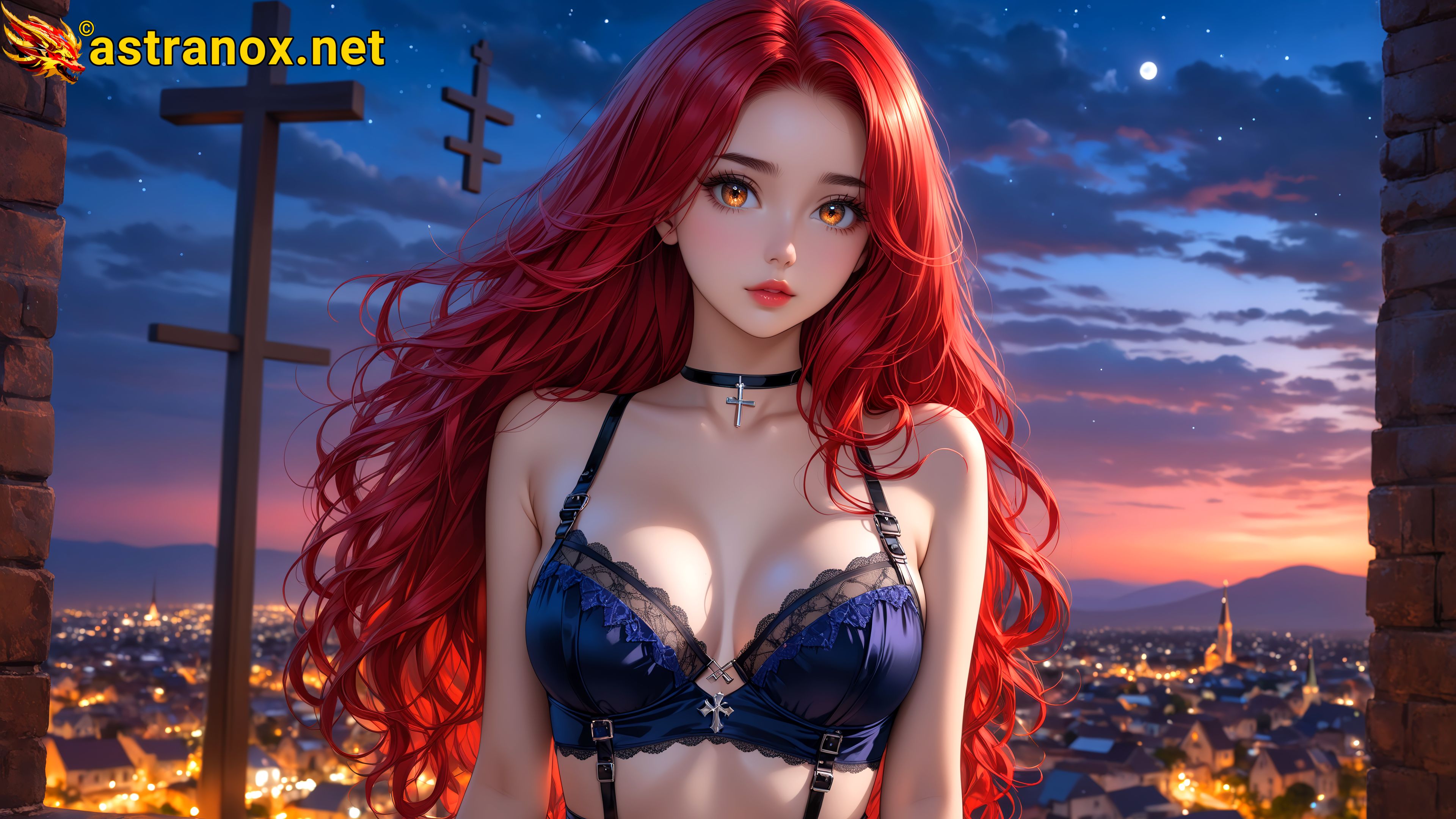 Amazing Young Female  at  - Download Free 4K Wallpaper Fantasy wallpaper with  Eyes and  Hair.