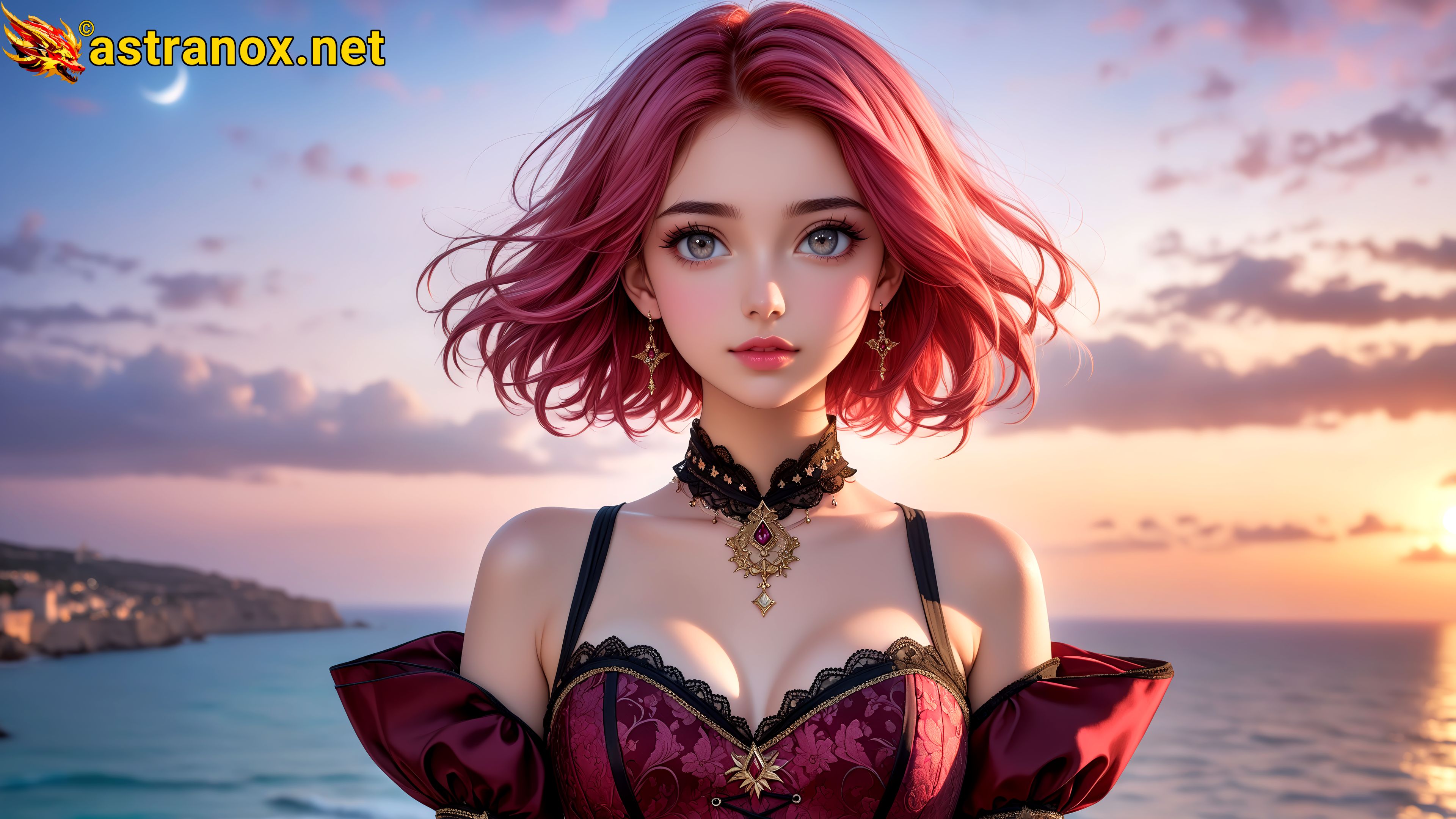 Amazing Young Female  at  - Download Free 4K Wallpaper Fantasy wallpaper with  Eyes and  Hair.