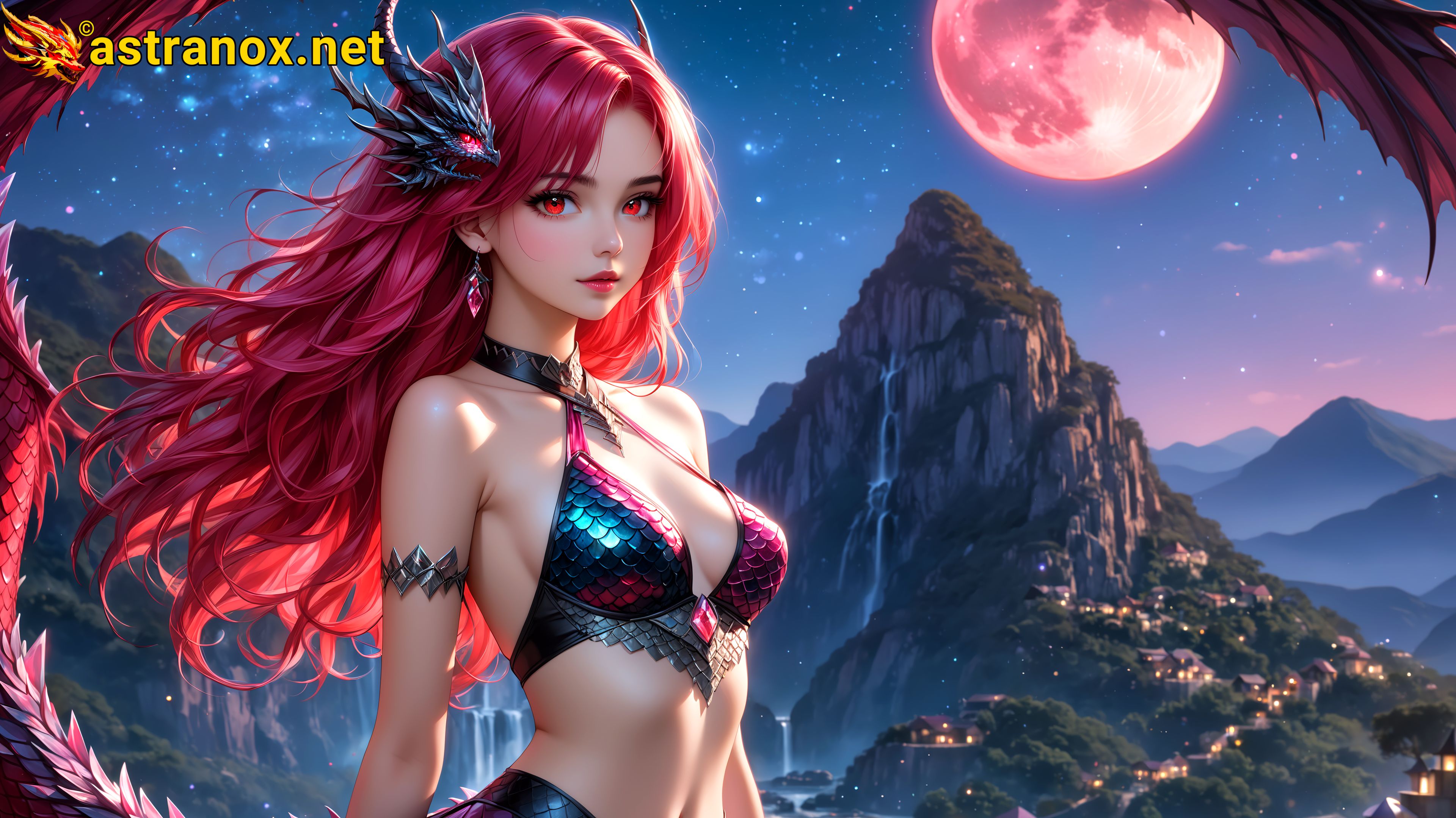 Amazing Young Female  at  - Download Free 4K Wallpaper Fantasy wallpaper with  Eyes and  Hair.