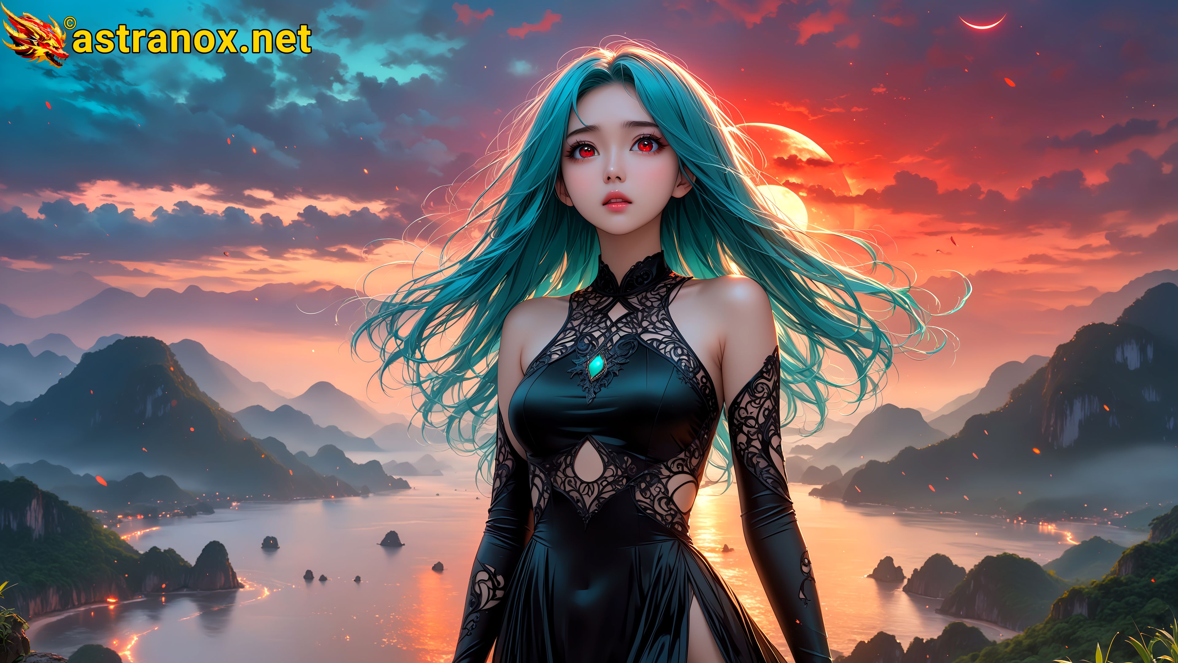 Amazing Young Female  at  - Download Free 4K Wallpaper Fantasy wallpaper with  Eyes and  Hair.