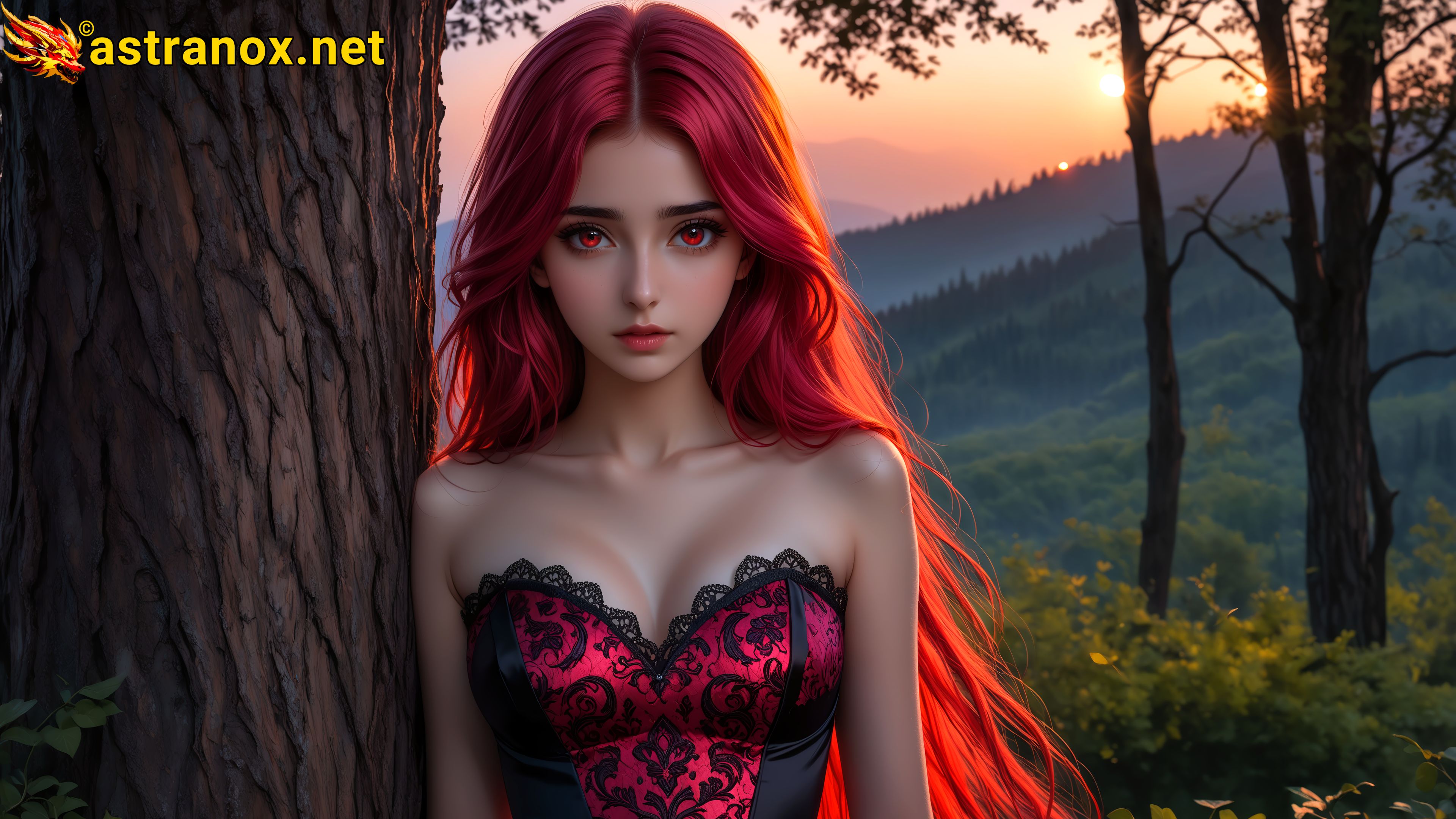 Amazing Young Female  at  - Download Free 4K Wallpaper Fantasy wallpaper with  Eyes and  Hair.