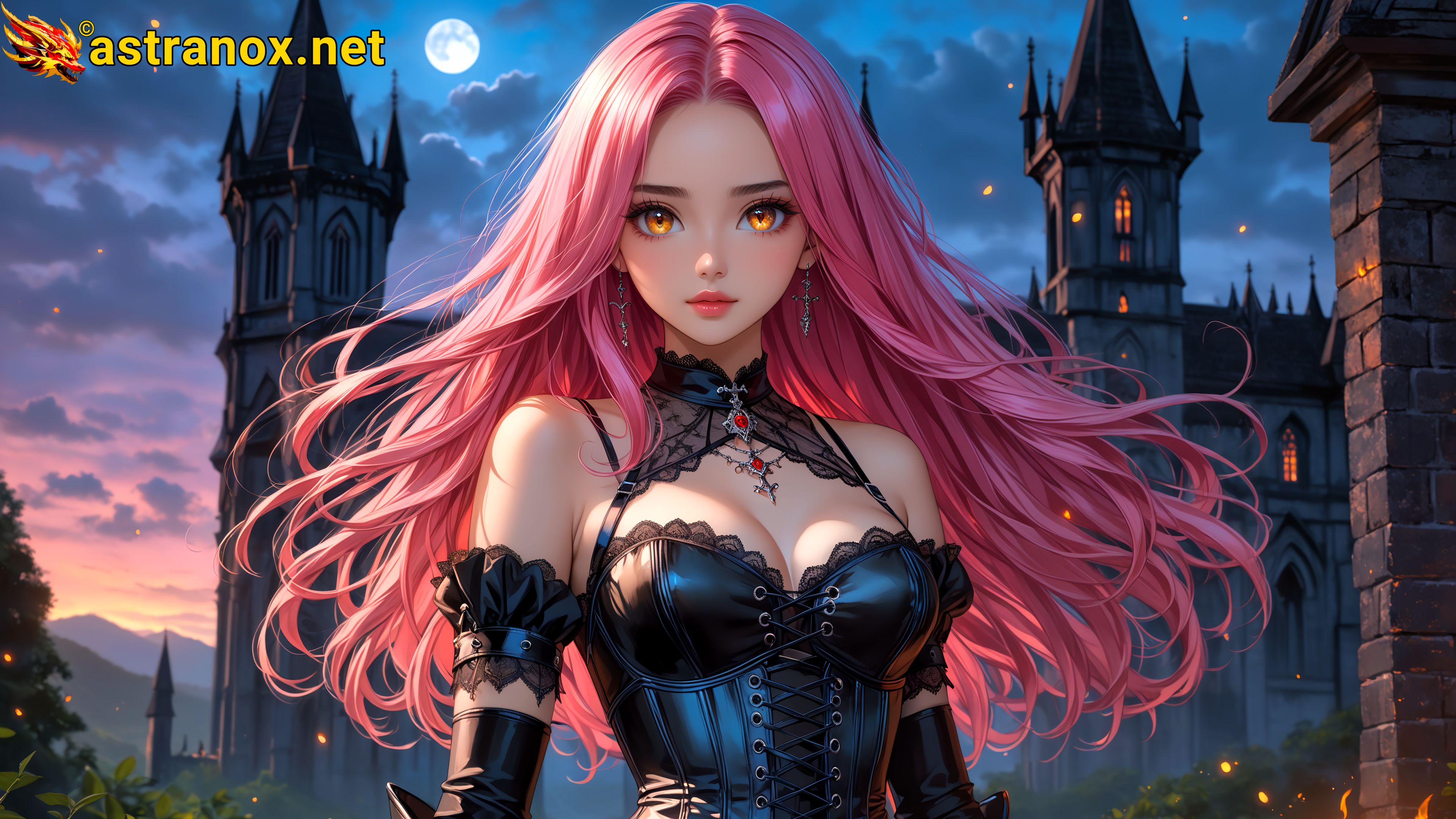 Amazing Young Female  at  - Download Free 4K Wallpaper Fantasy wallpaper with  Eyes and  Hair.