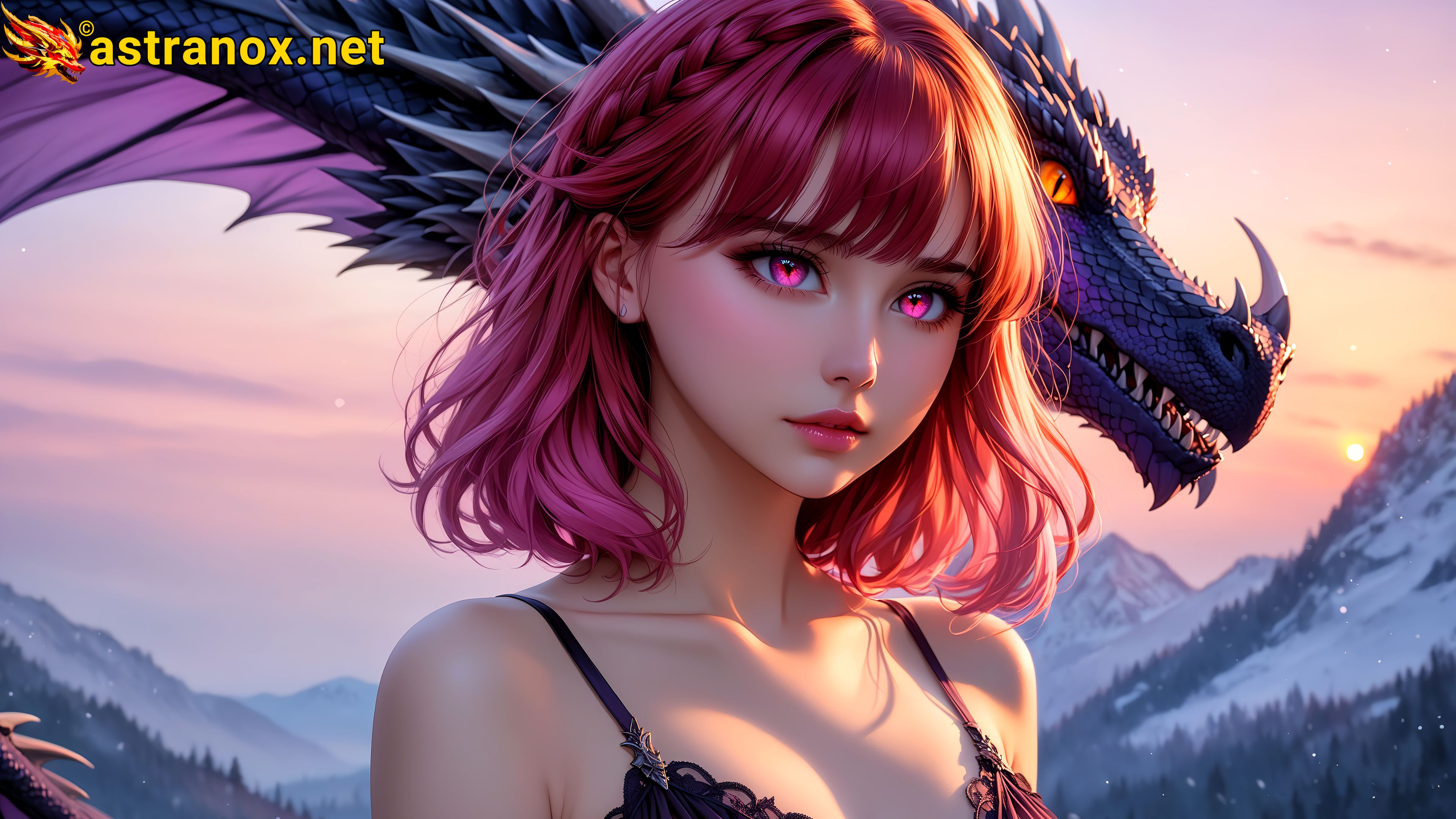 Amazing Young Female  at  - Download Free 4K Wallpaper Fantasy wallpaper with  Eyes and  Hair.