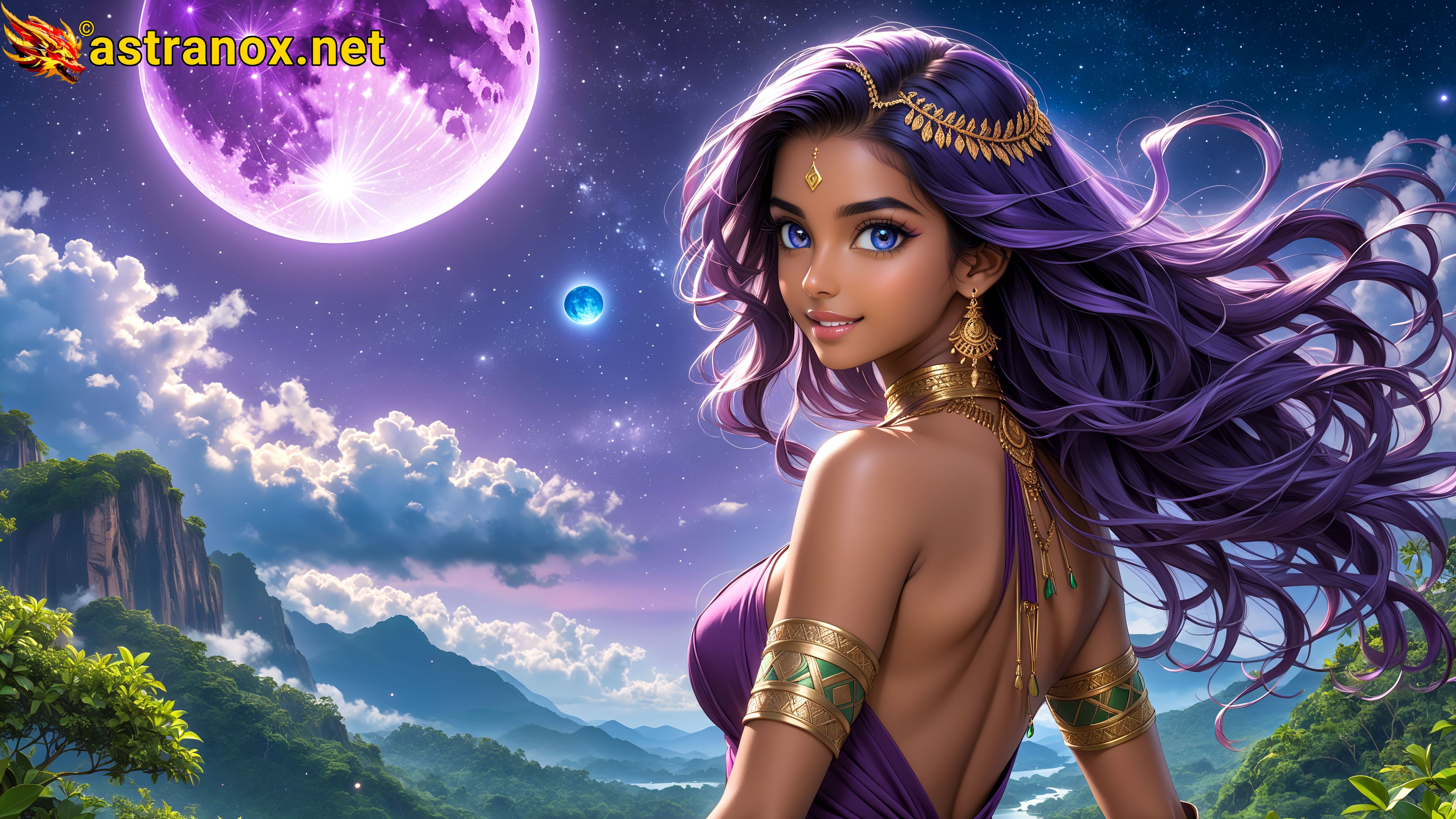 Amazing Young Female  at  - Download Free 4K Wallpaper Fantasy wallpaper with  Eyes and  Hair.