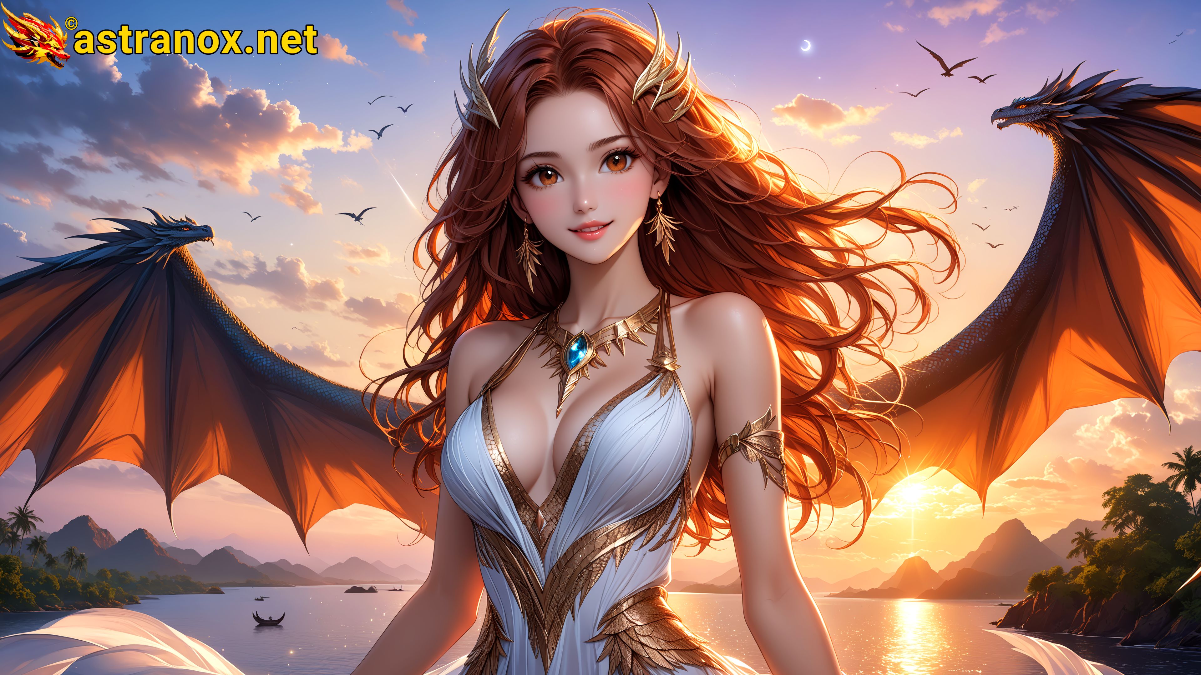 Amazing Young Female  at  - Download Free 4K Wallpaper Fantasy wallpaper with  Eyes and  Hair.