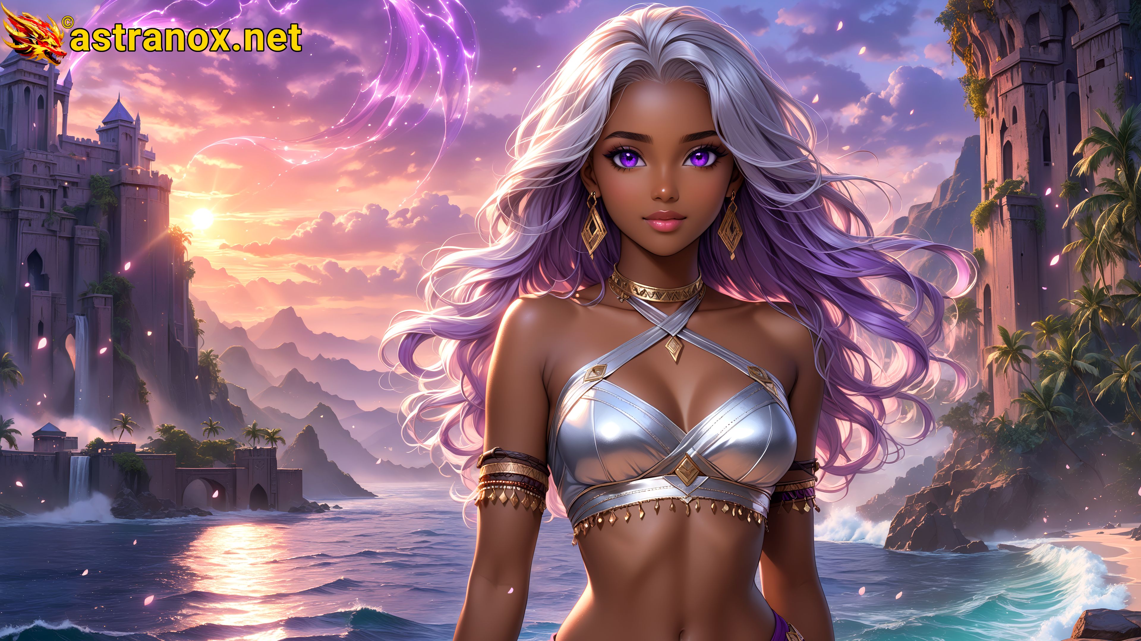 Amazing Young Female  at  - Download Free 4K Wallpaper Fantasy wallpaper with  Eyes and  Hair.