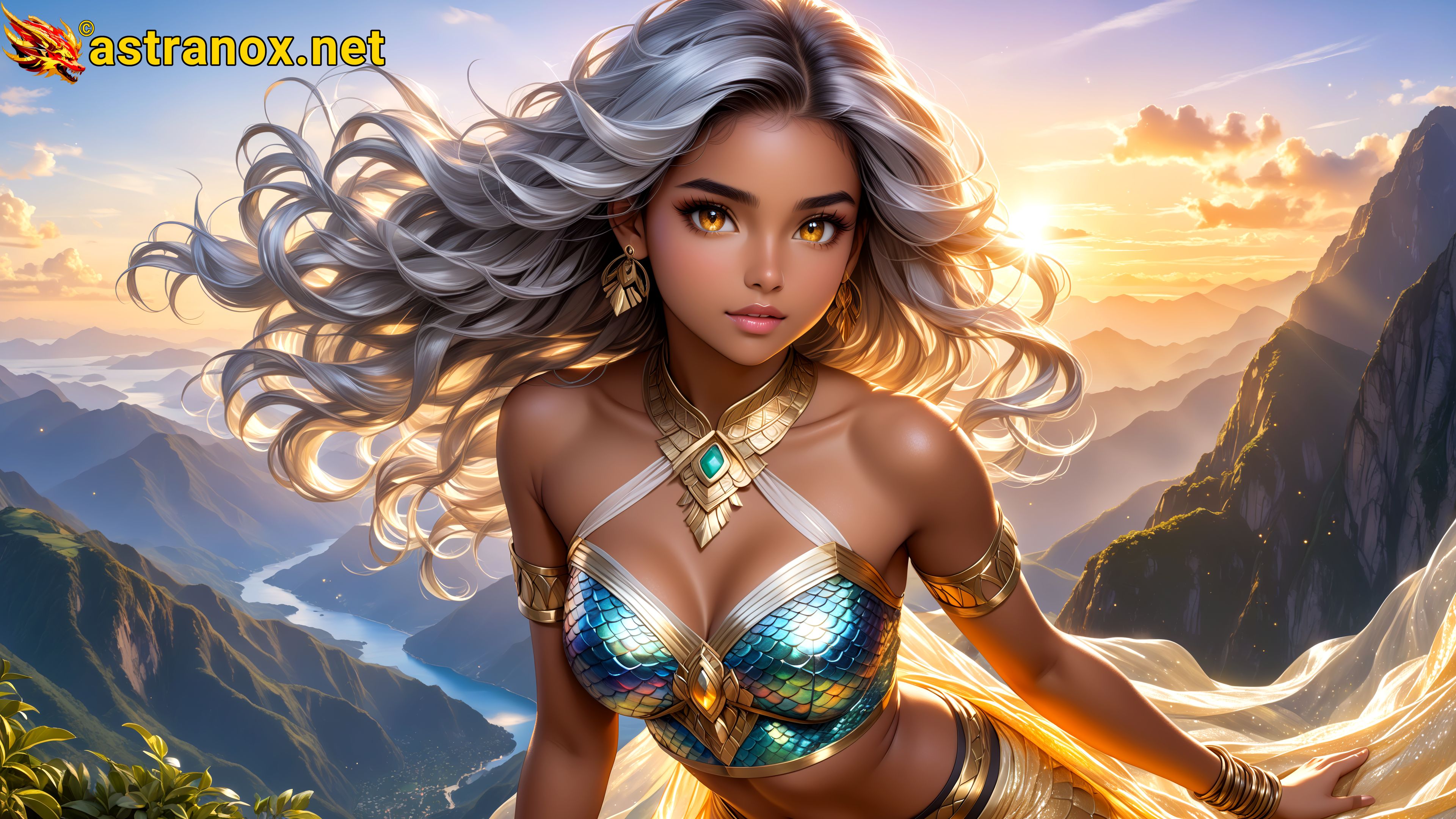 Amazing Young Female  at  - Download Free 4K Wallpaper Fantasy wallpaper with  Eyes and  Hair.